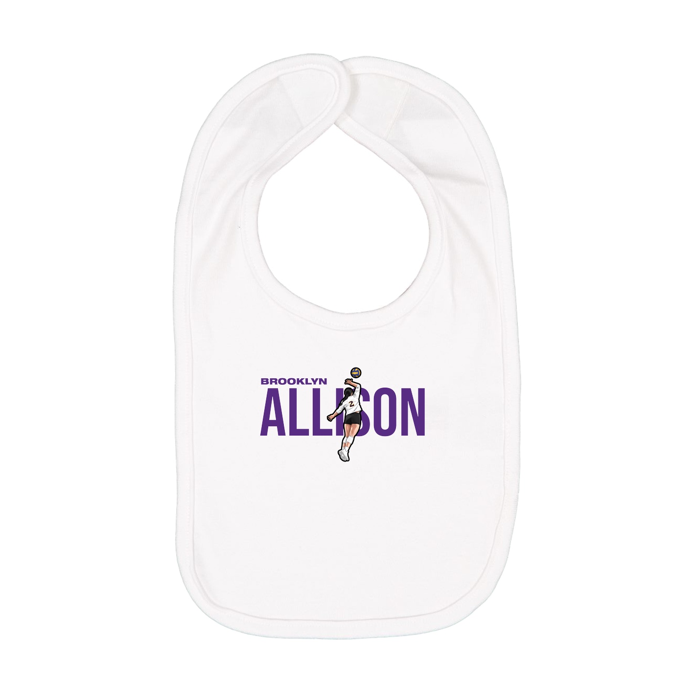 Infant Bib — Player Name in White