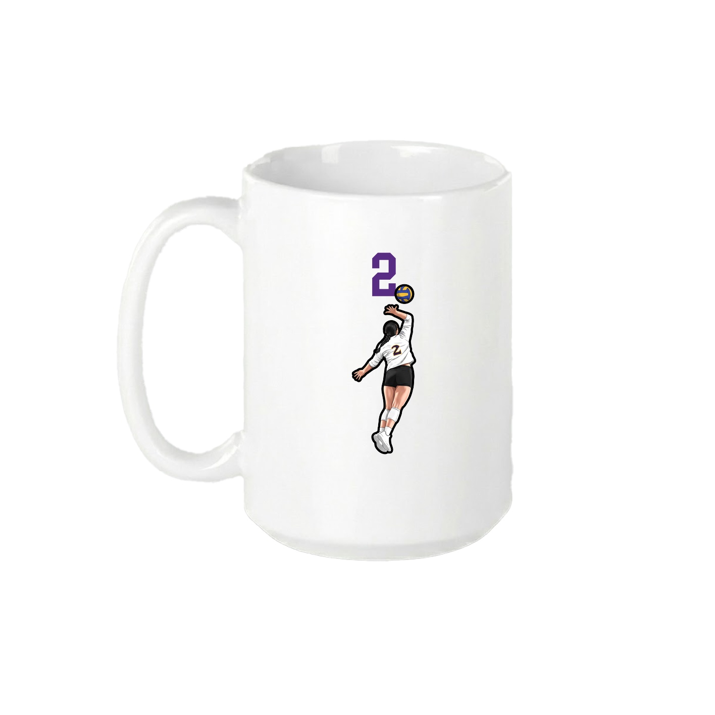 15oz Coffee Mug — Number Top in White
