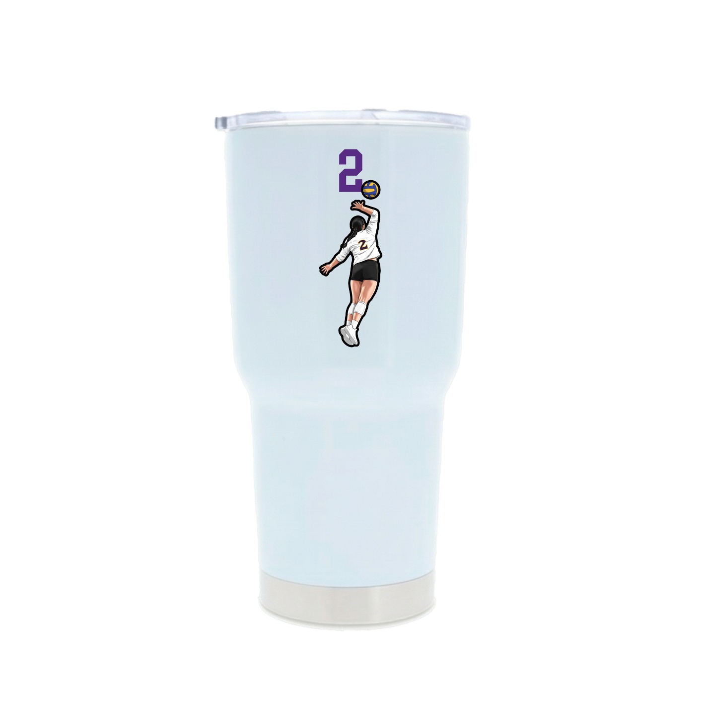 30oz Stainless Steel Tumbler — Number Top in White