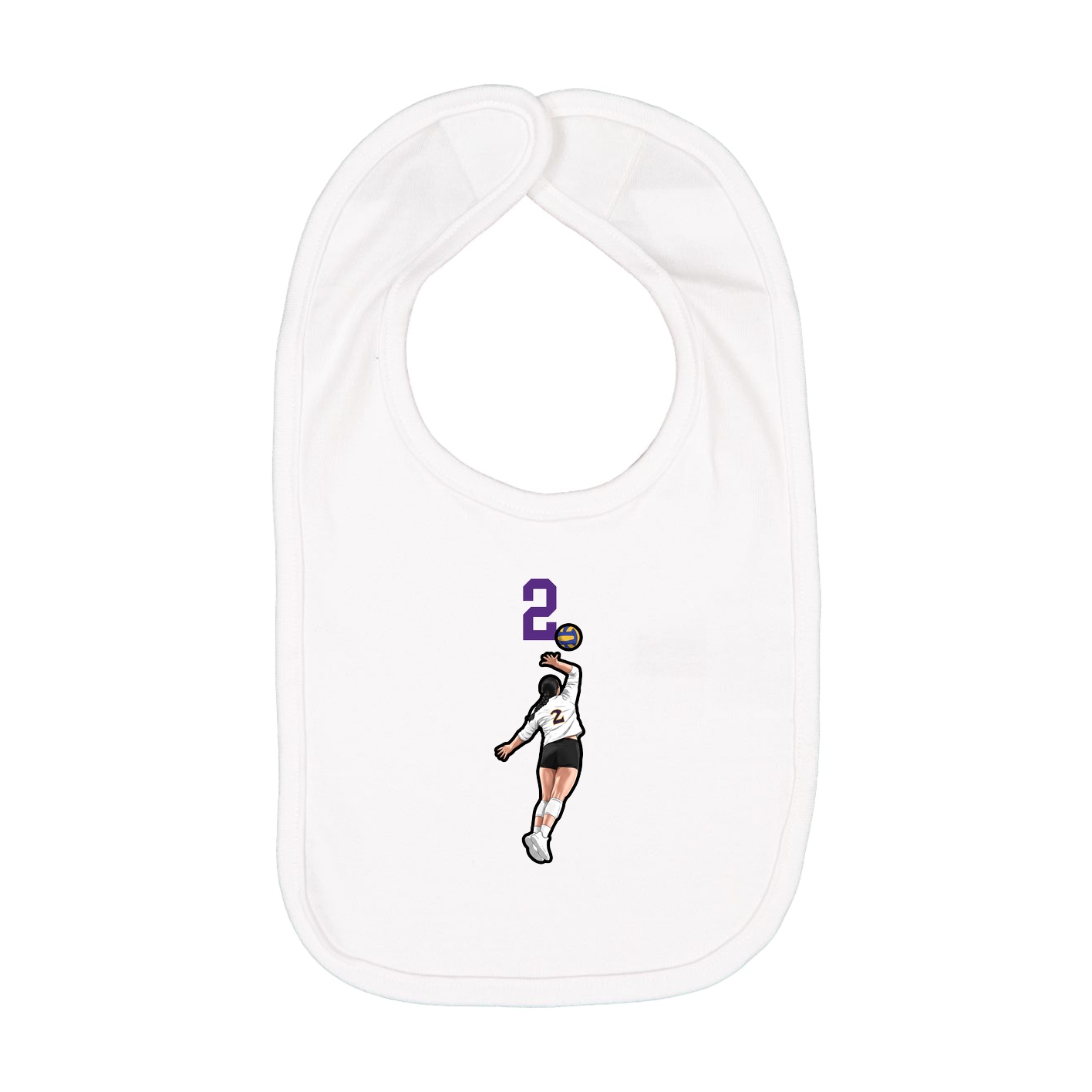 Infant Bib — Number Top in White
