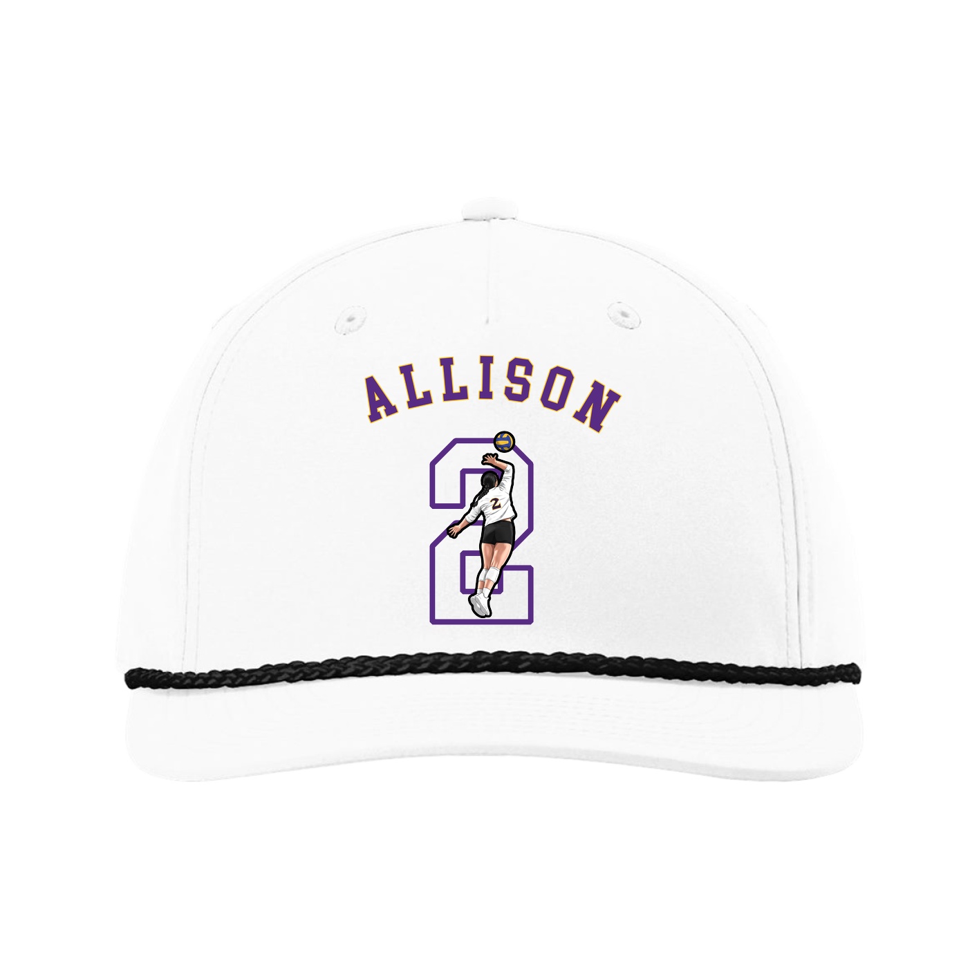Five-Panel Classic Rope Cap — Shirsey Arch in White