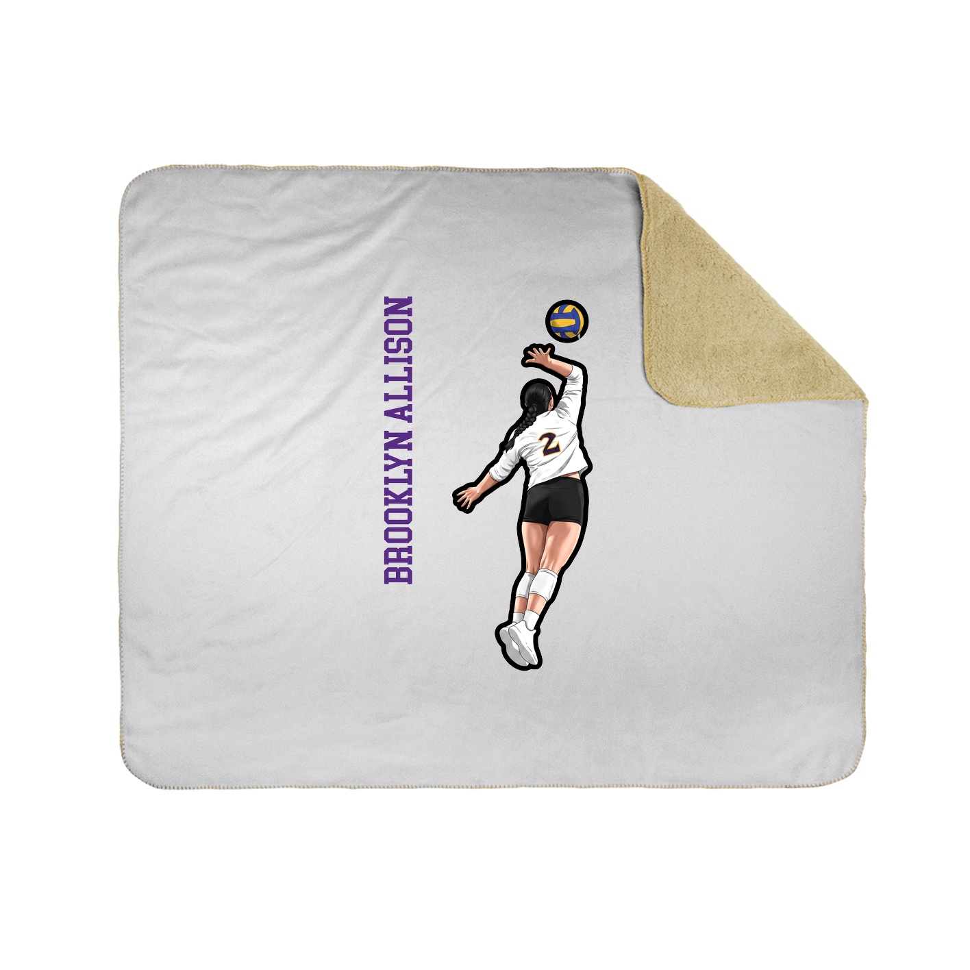 Throw Blanket — Name Vertical in White