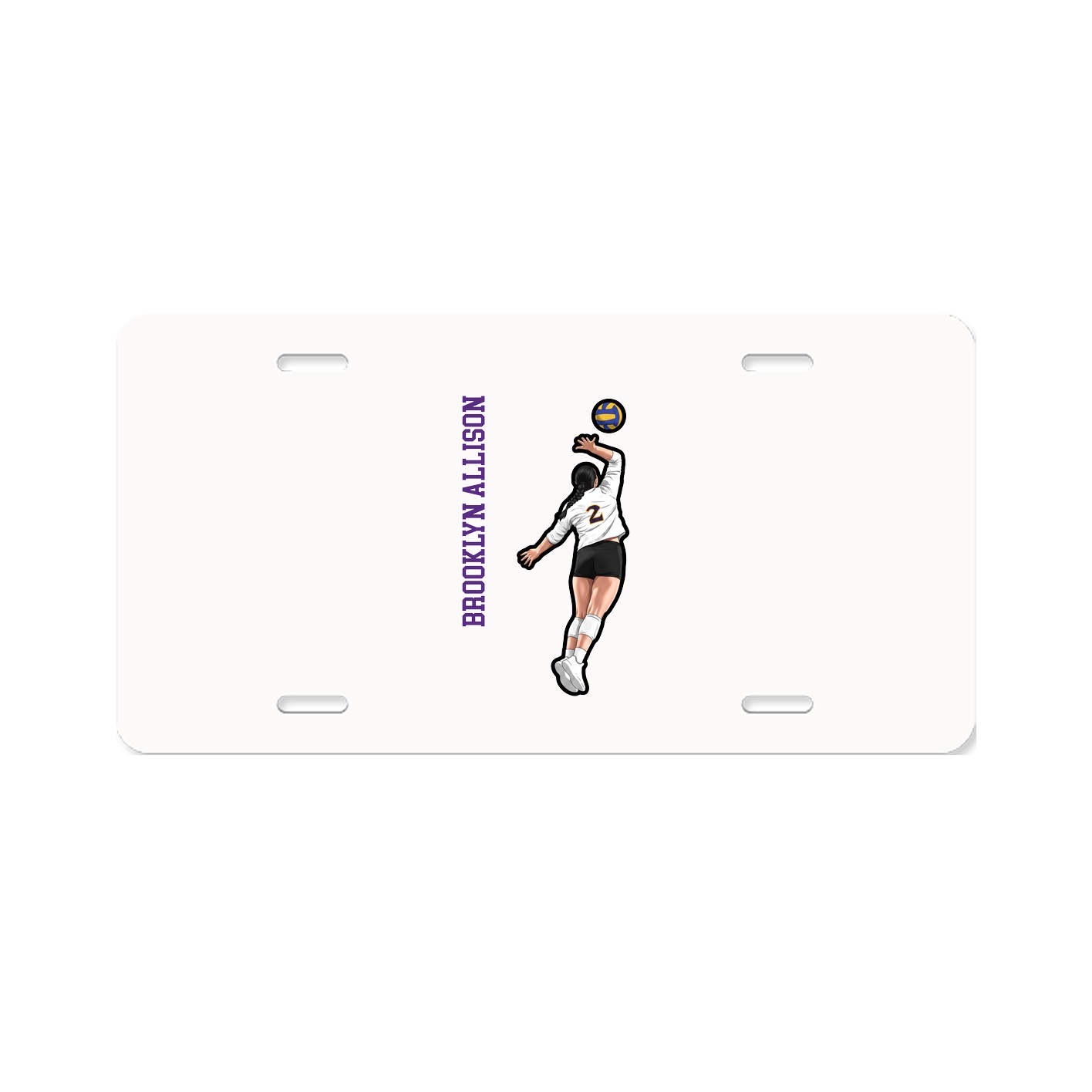 License Plate — Name Vertical in Classic