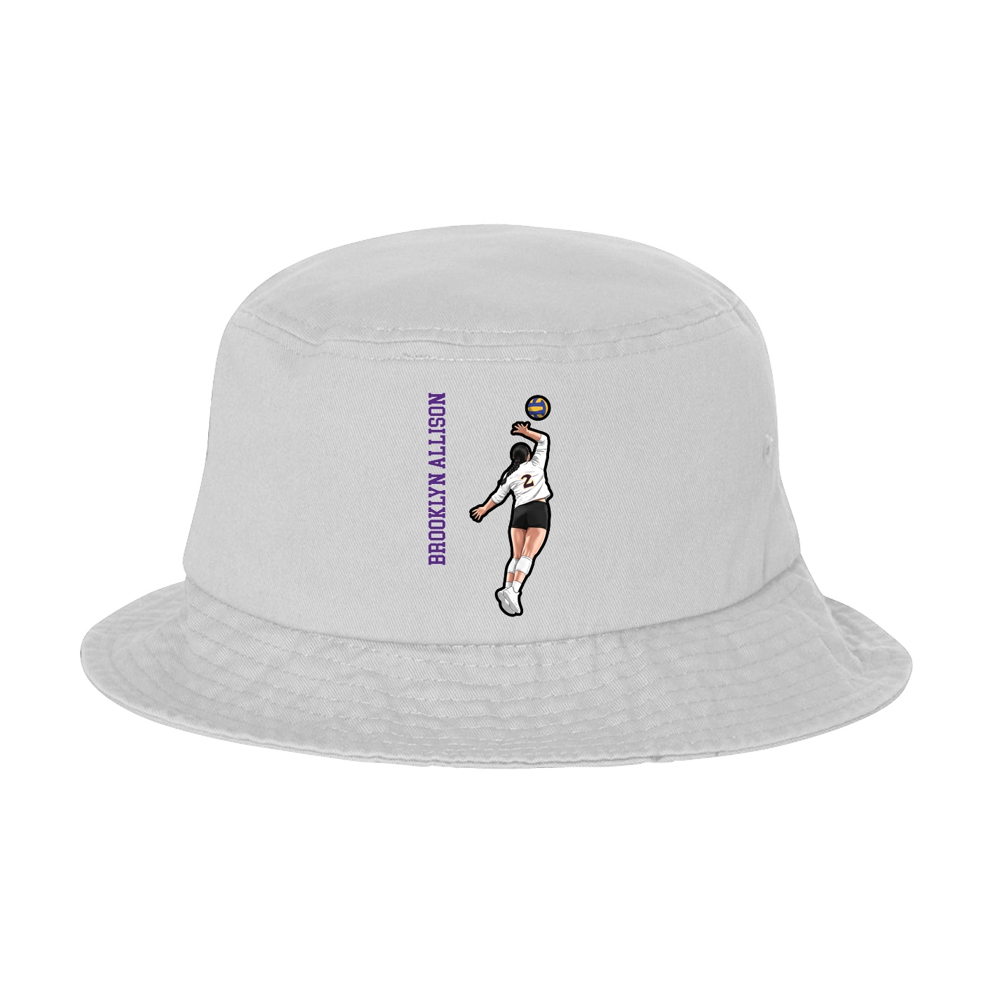Bucket Cap — Name Vertical in White