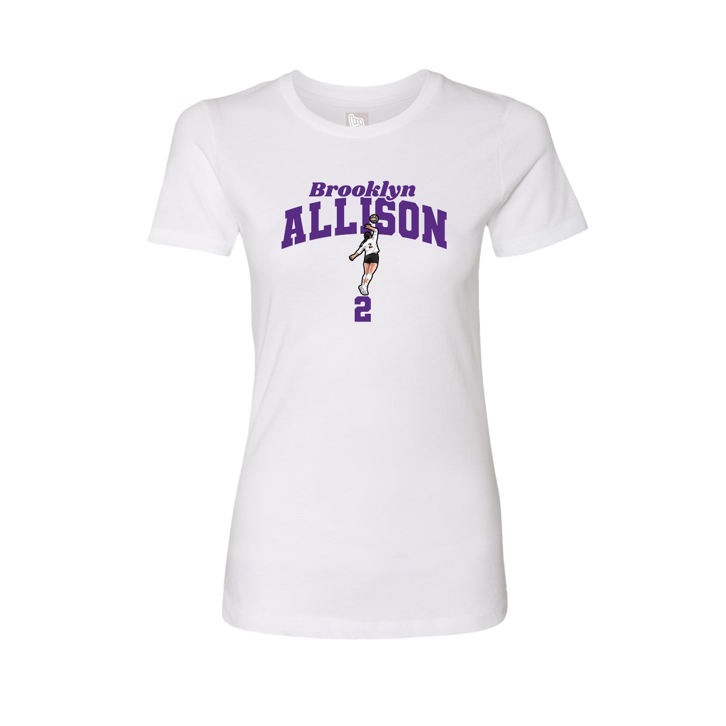 Fitted Women's Tee — Signature Arch in White