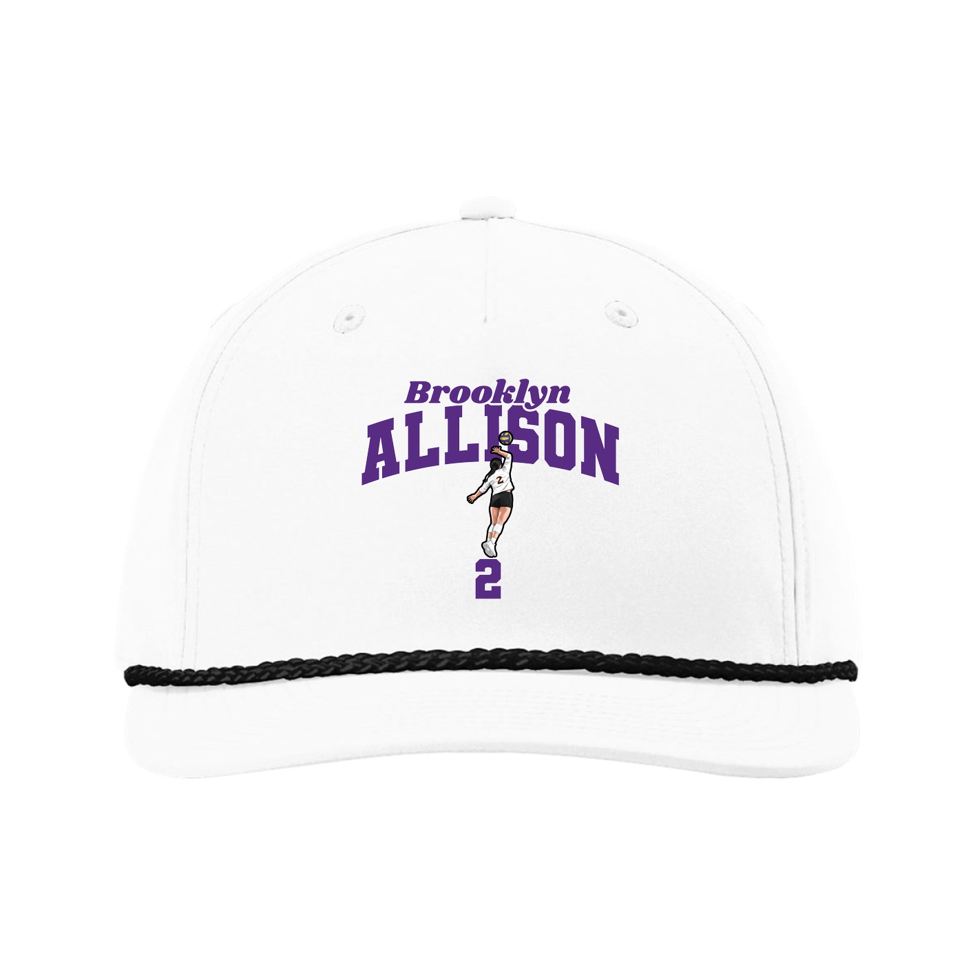 Five-Panel Classic Rope Cap — Signature Arch in White