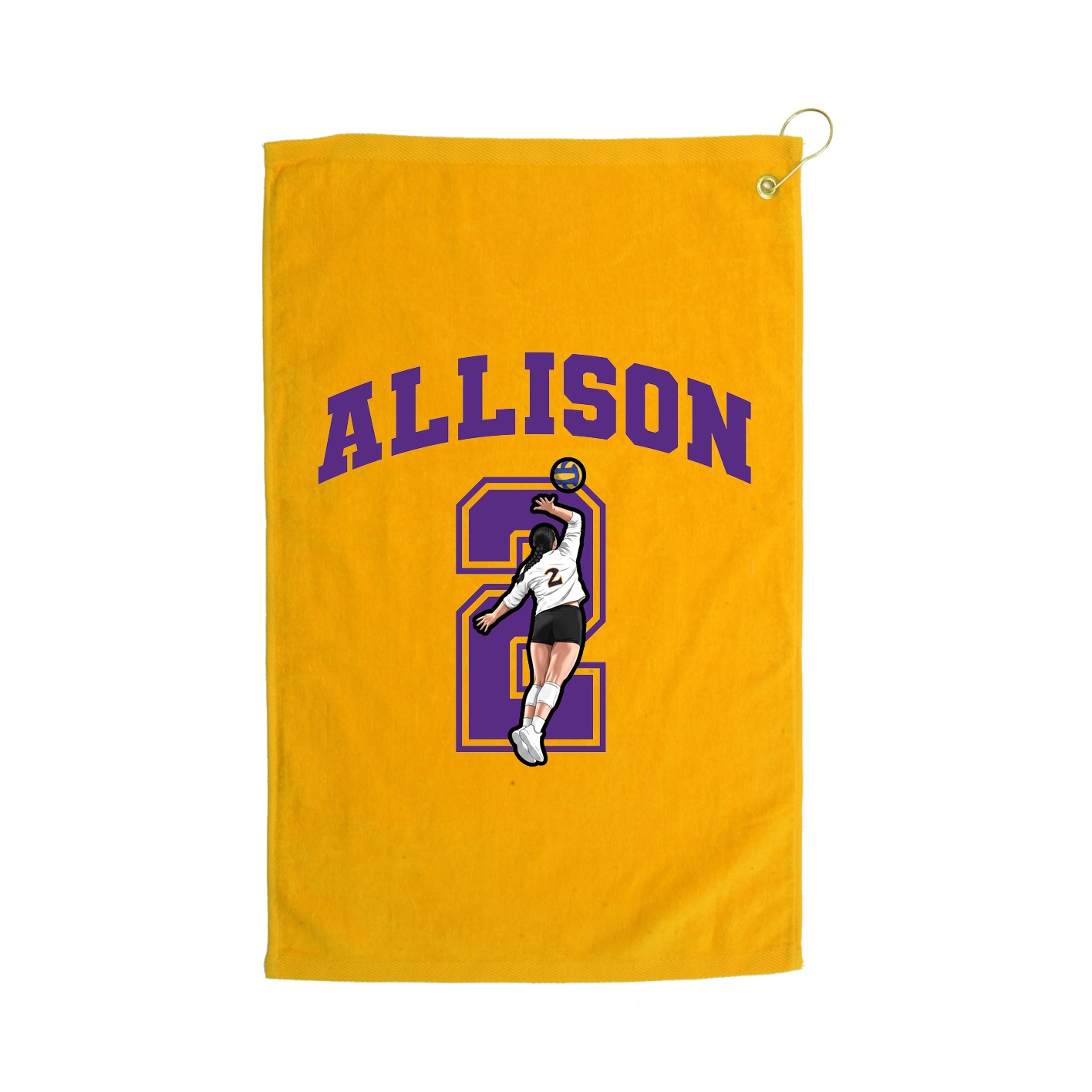 Golf Towel — Number in Gold