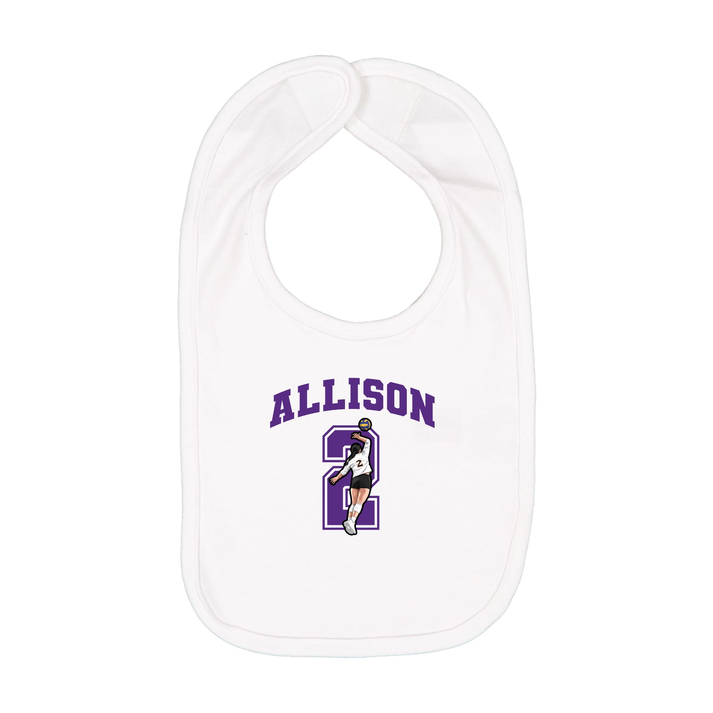 Infant Bib — Number in White