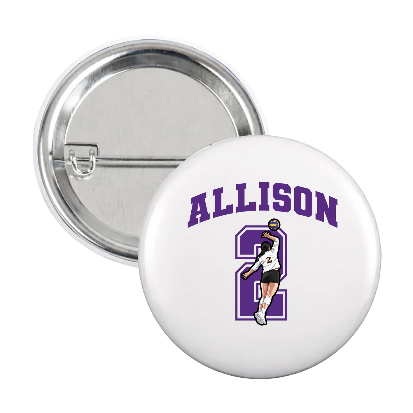 Game Day Button — Number in White
