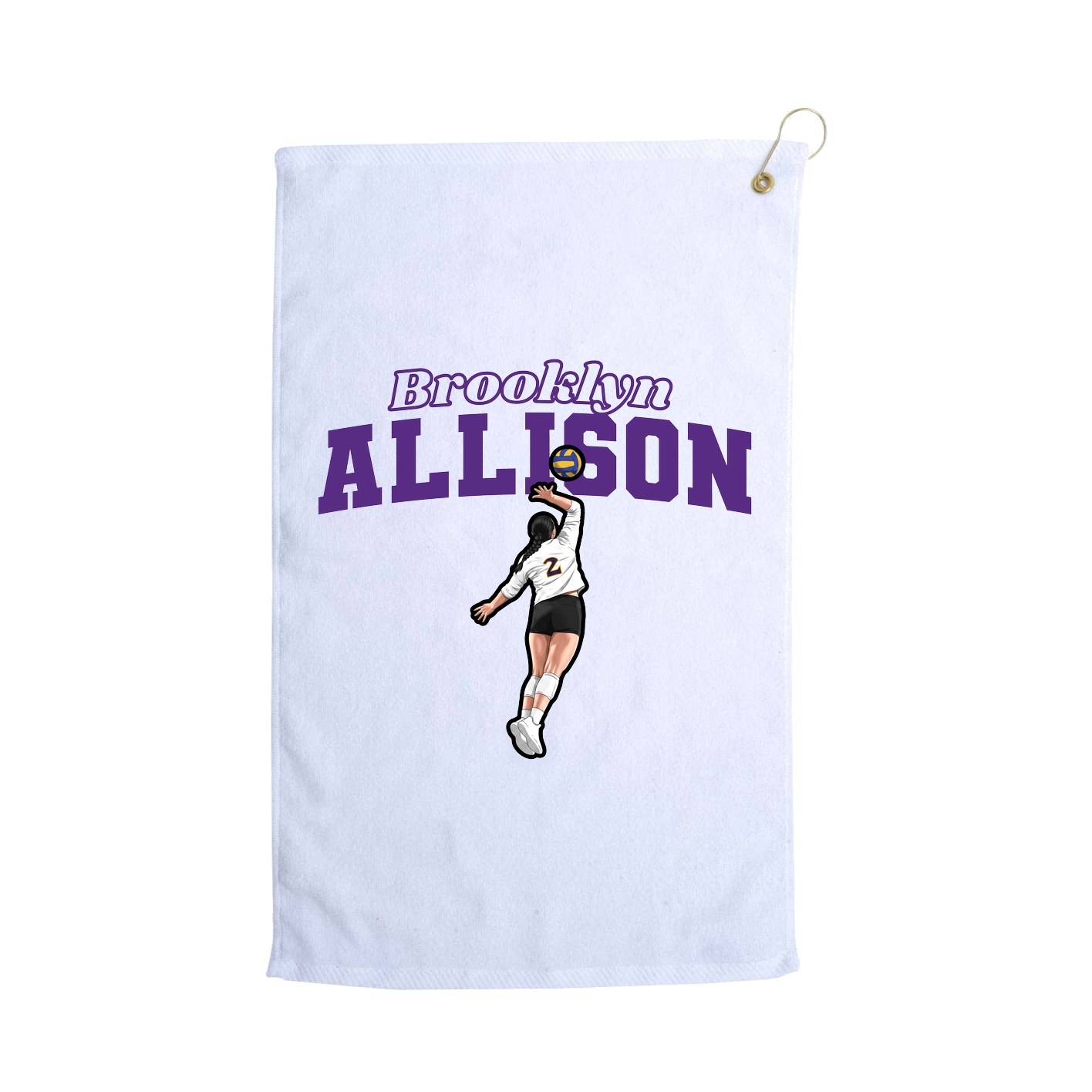 Golf Towel — Name Arch in White