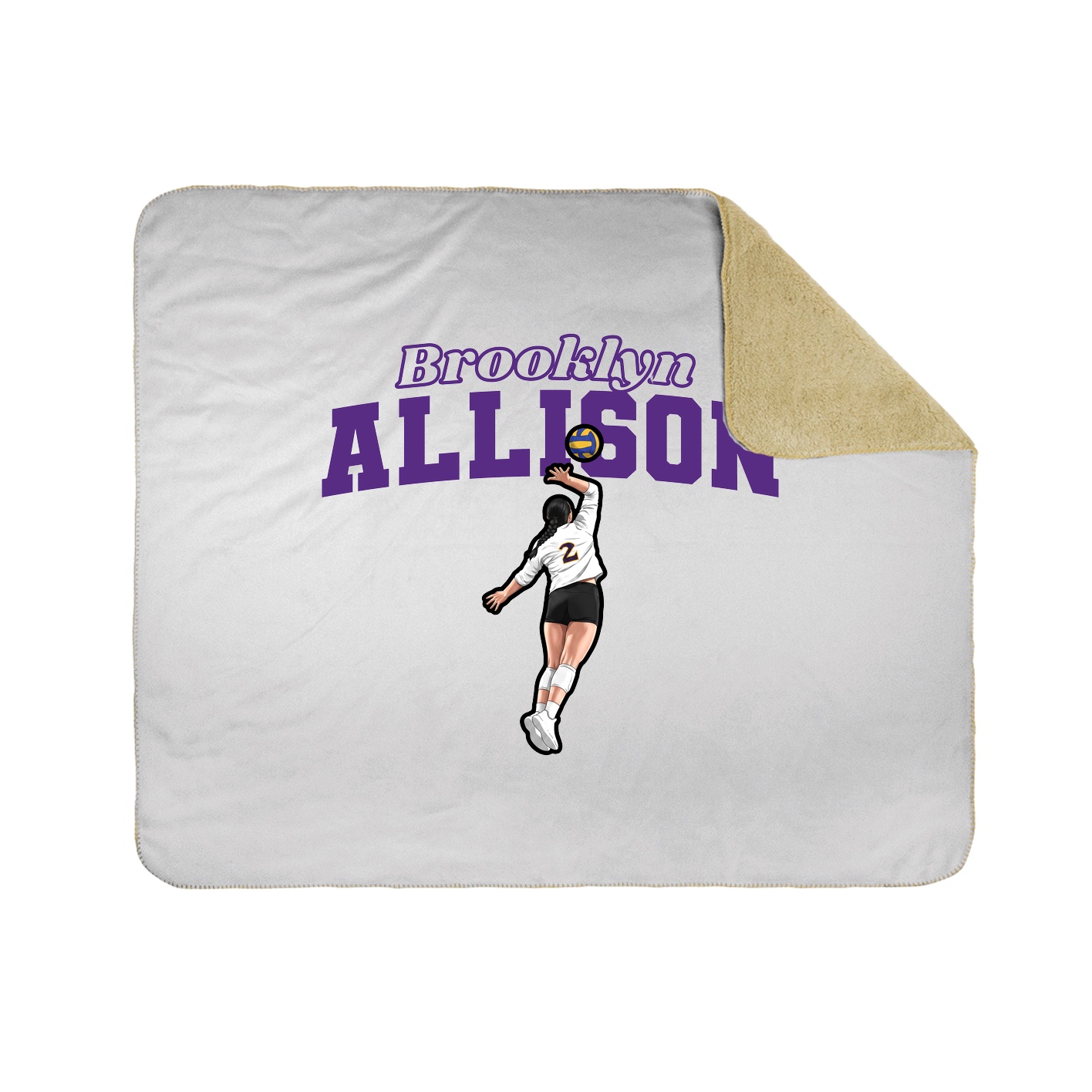 Throw Blanket — Name Arch in White