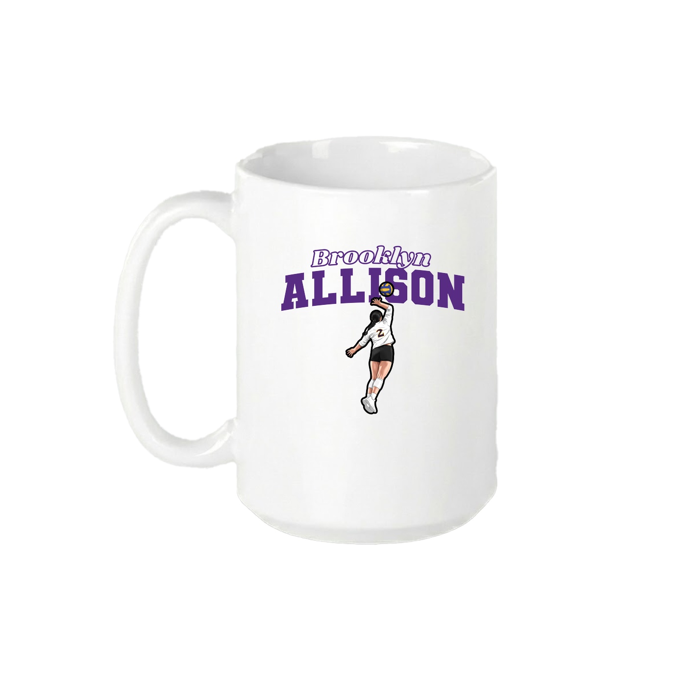 15oz Coffee Mug — Name Arch in White