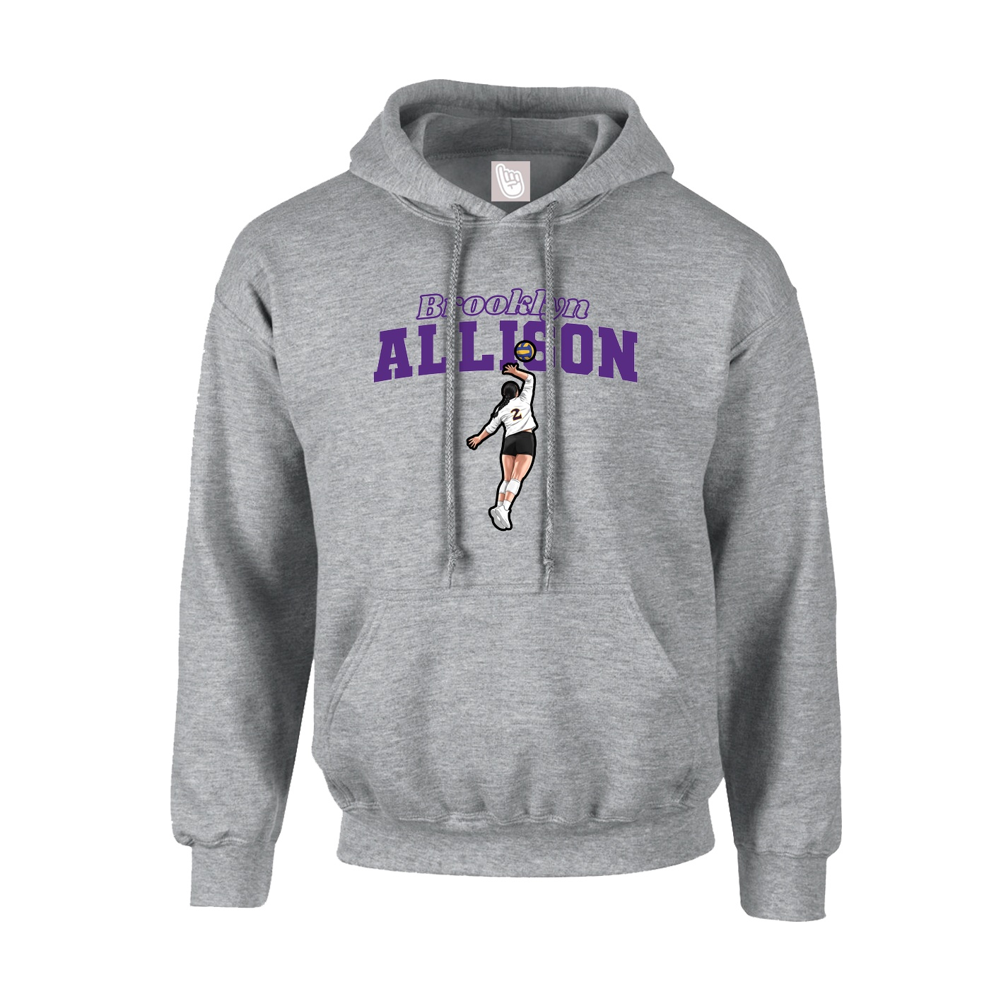 Youth Hoodie — Name Arch in Grey