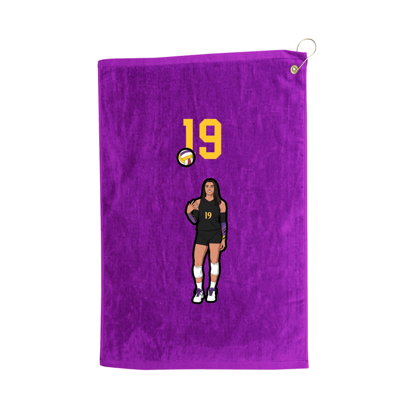 Golf Towel — Number Top in Purple