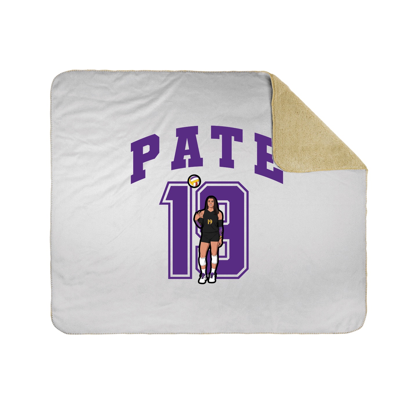 Throw Blanket — Number in White