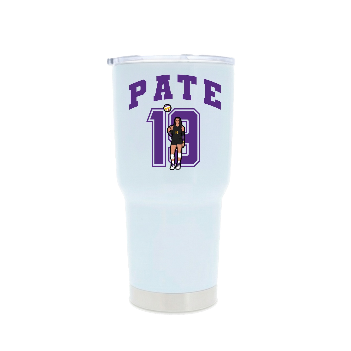 30oz Stainless Steel Tumbler — Number in White