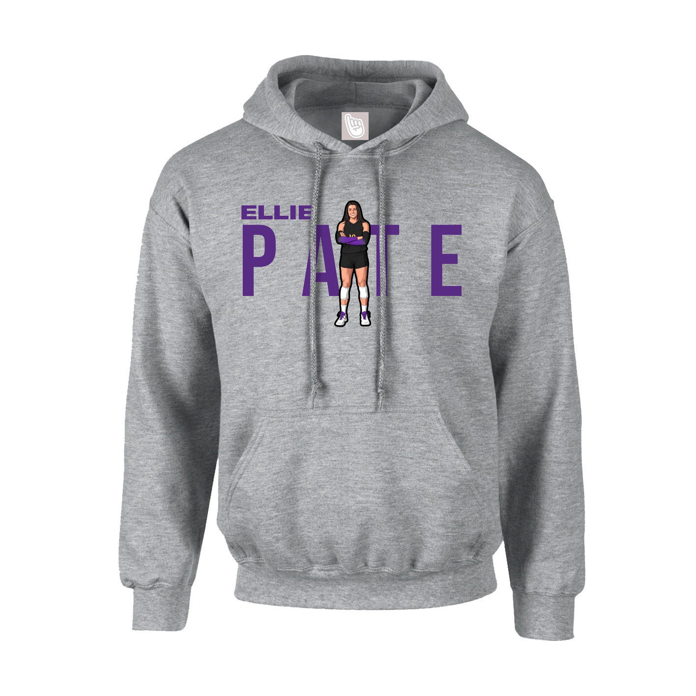 Youth Hoodie — Player Name in Grey