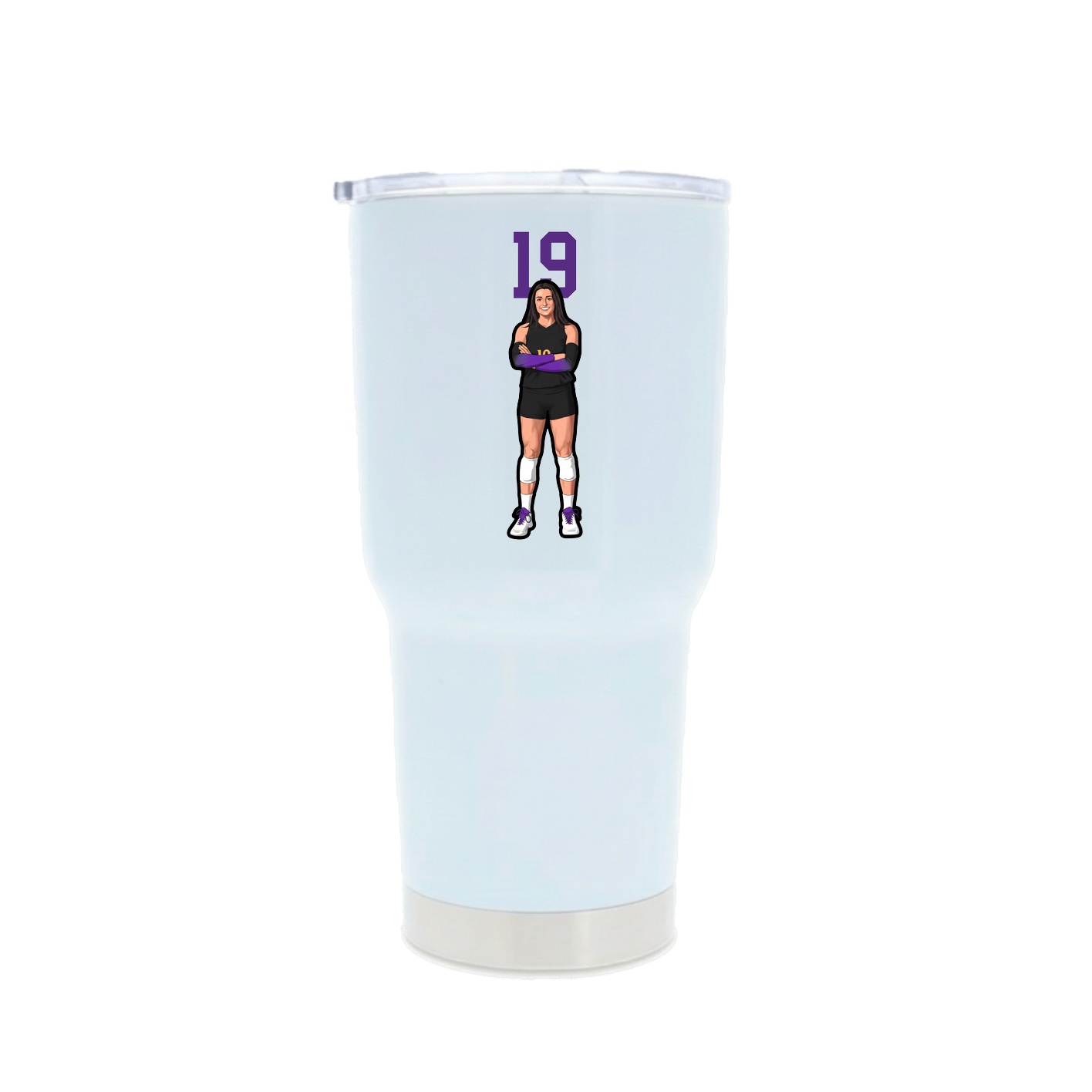 30oz Stainless Steel Tumbler — Number Top in White