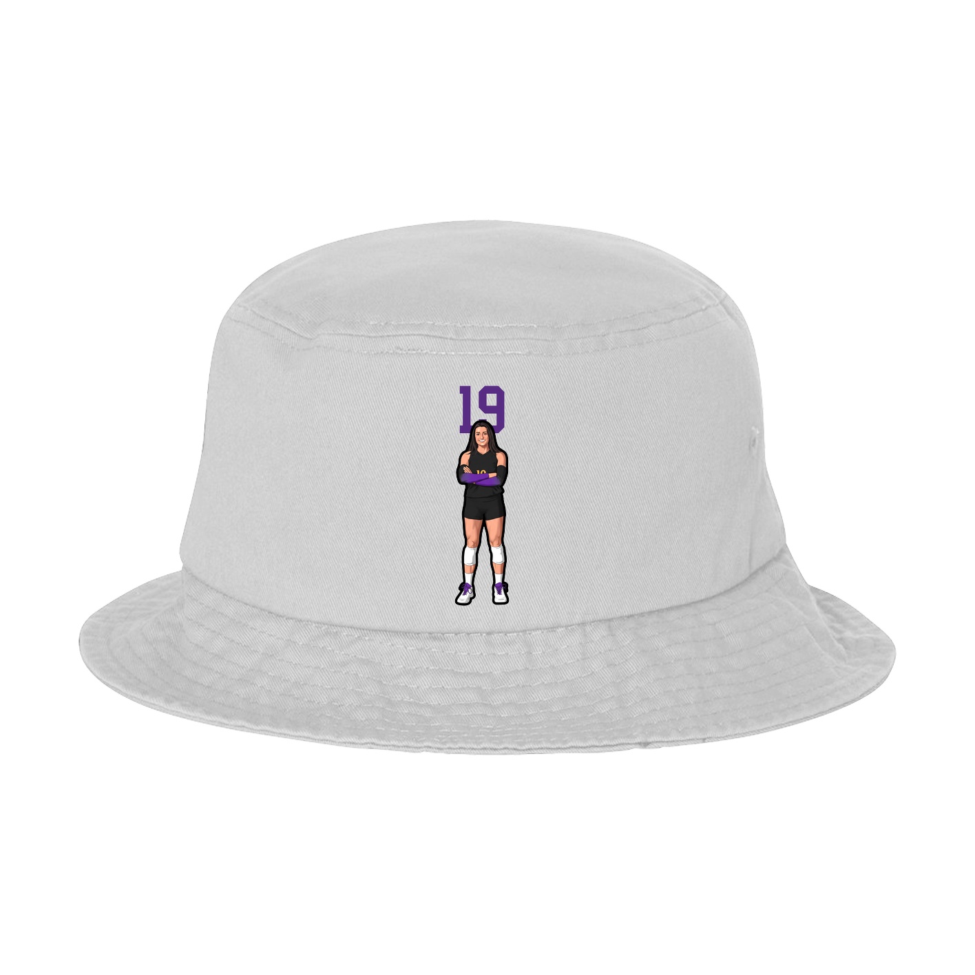 Bucket Cap — Number Top in White
