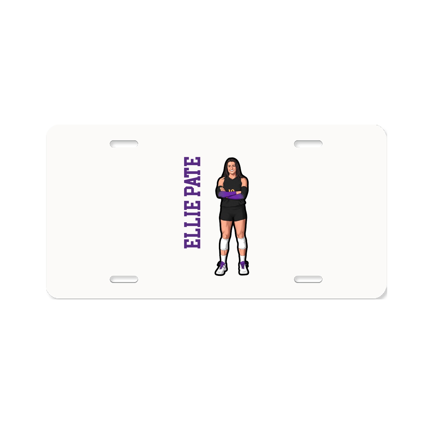 License Plate — Name Vertical in Classic
