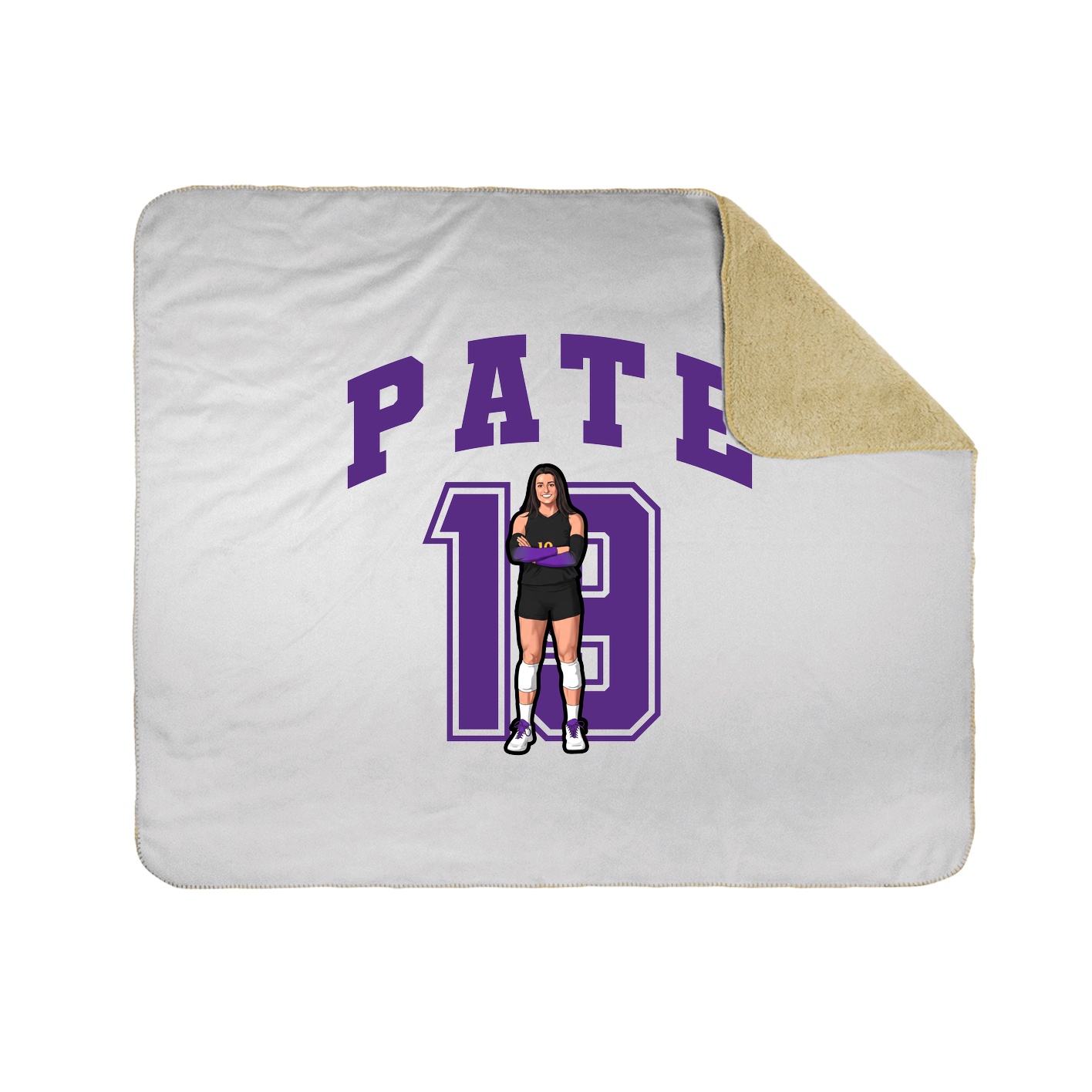 Throw Blanket — Number in White