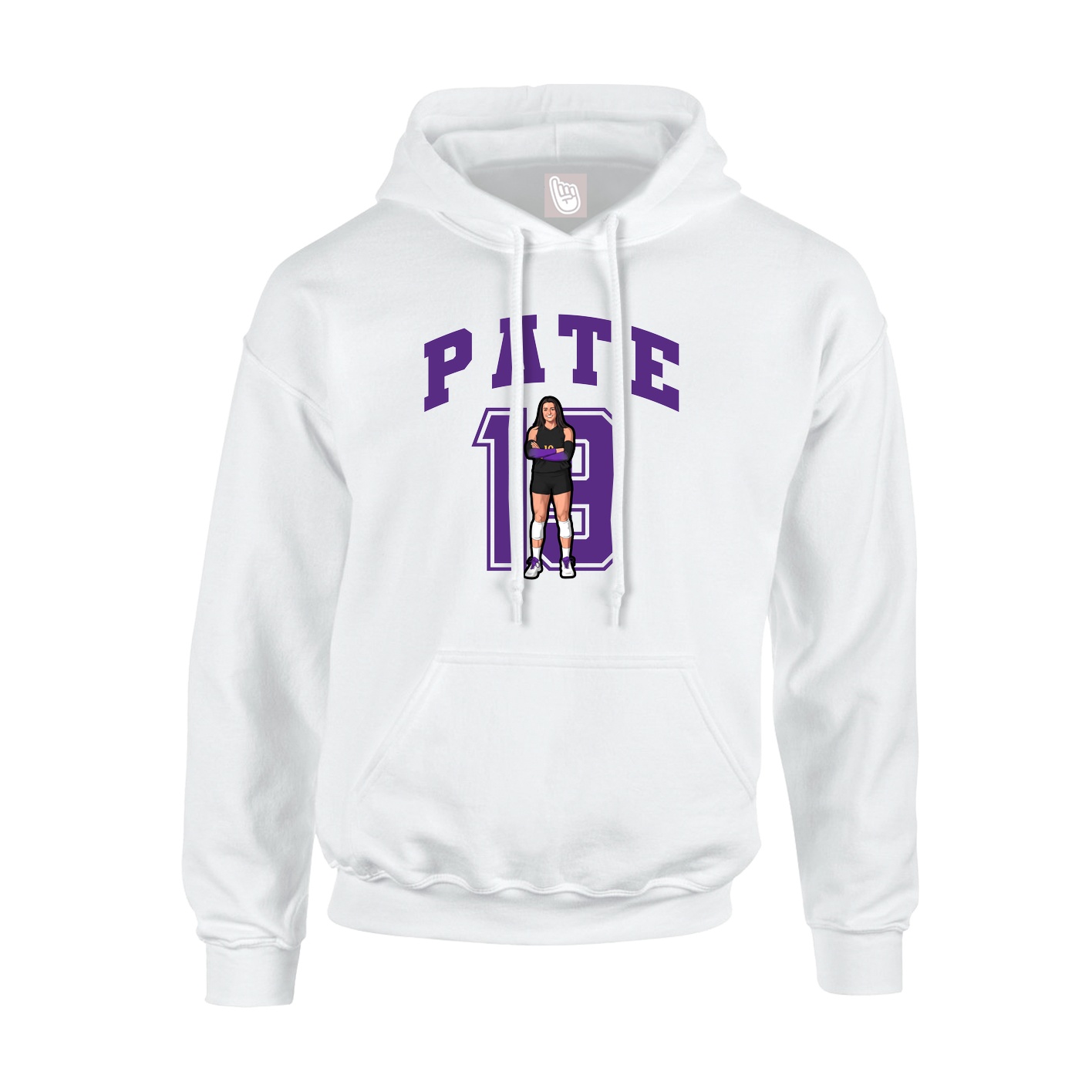 Hoodie — Number in White
