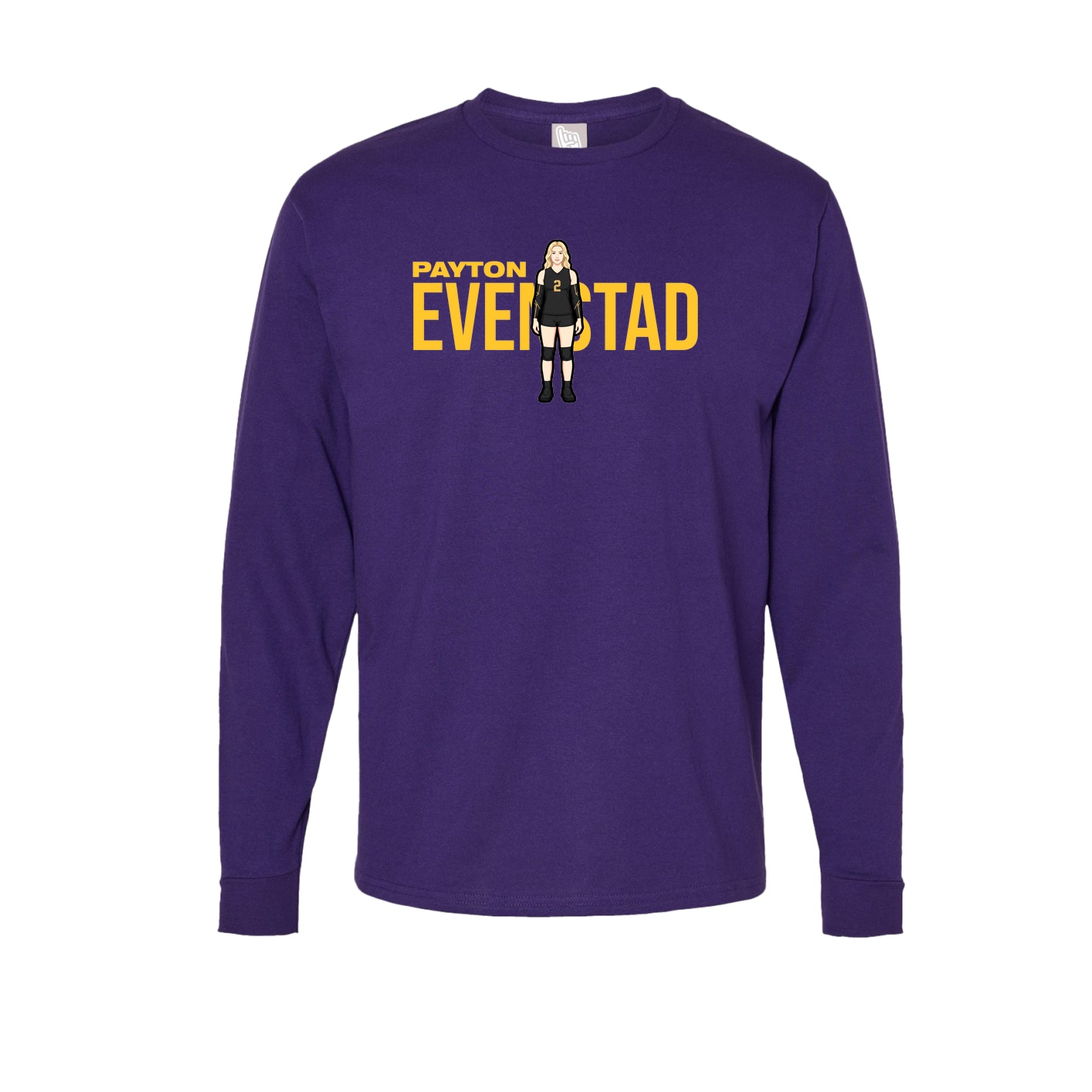 Long Sleeve Tee — Player Name in Purple
