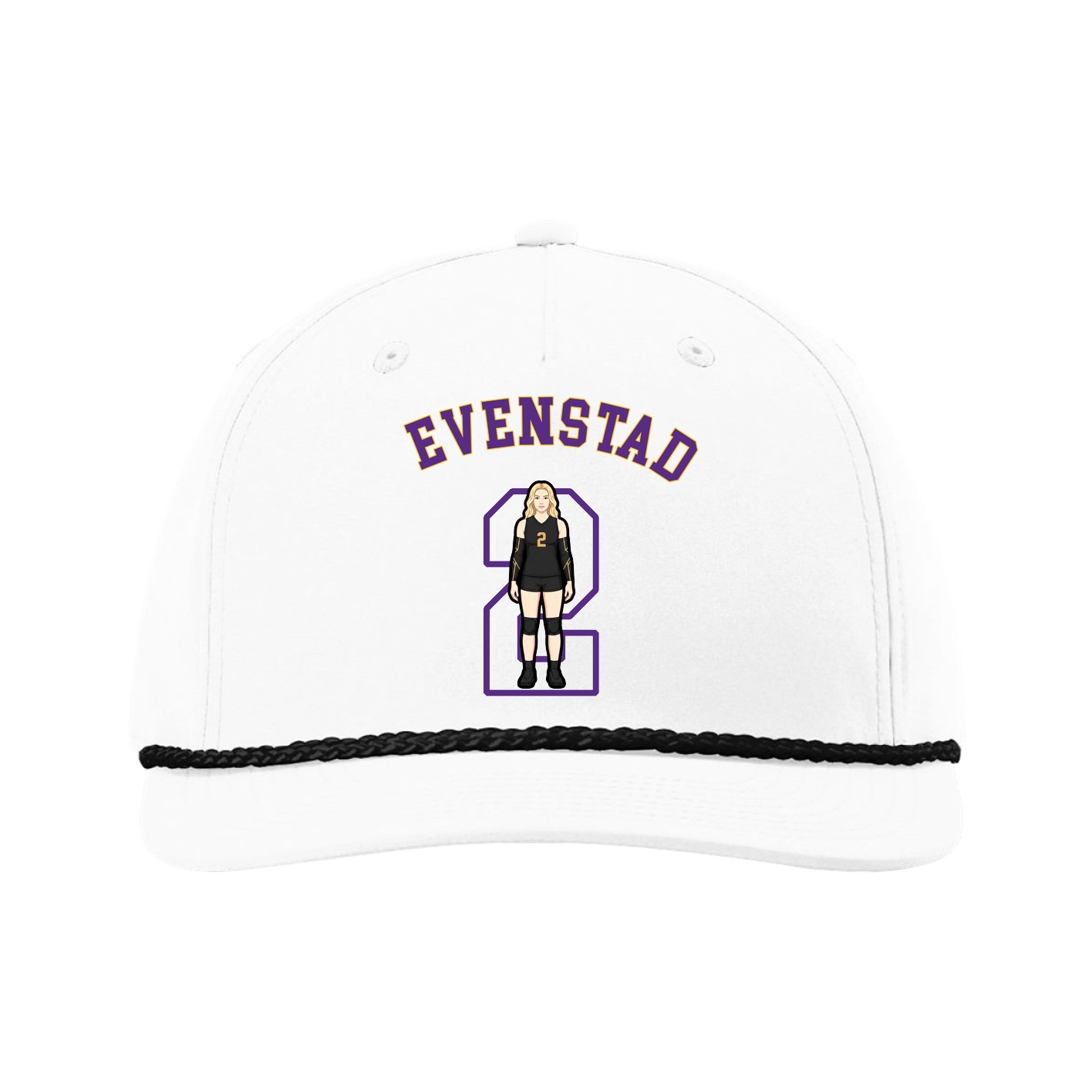 Five-Panel Classic Rope Cap — Shirsey Arch in White