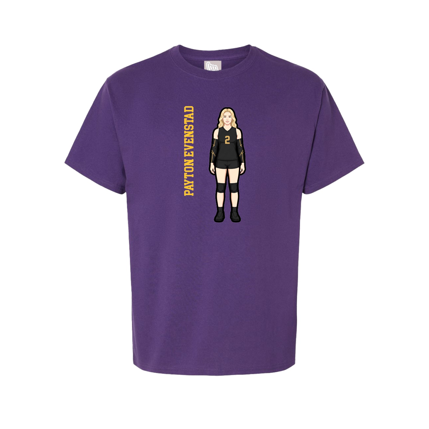 Youth Tee — Name Vertical in Purple