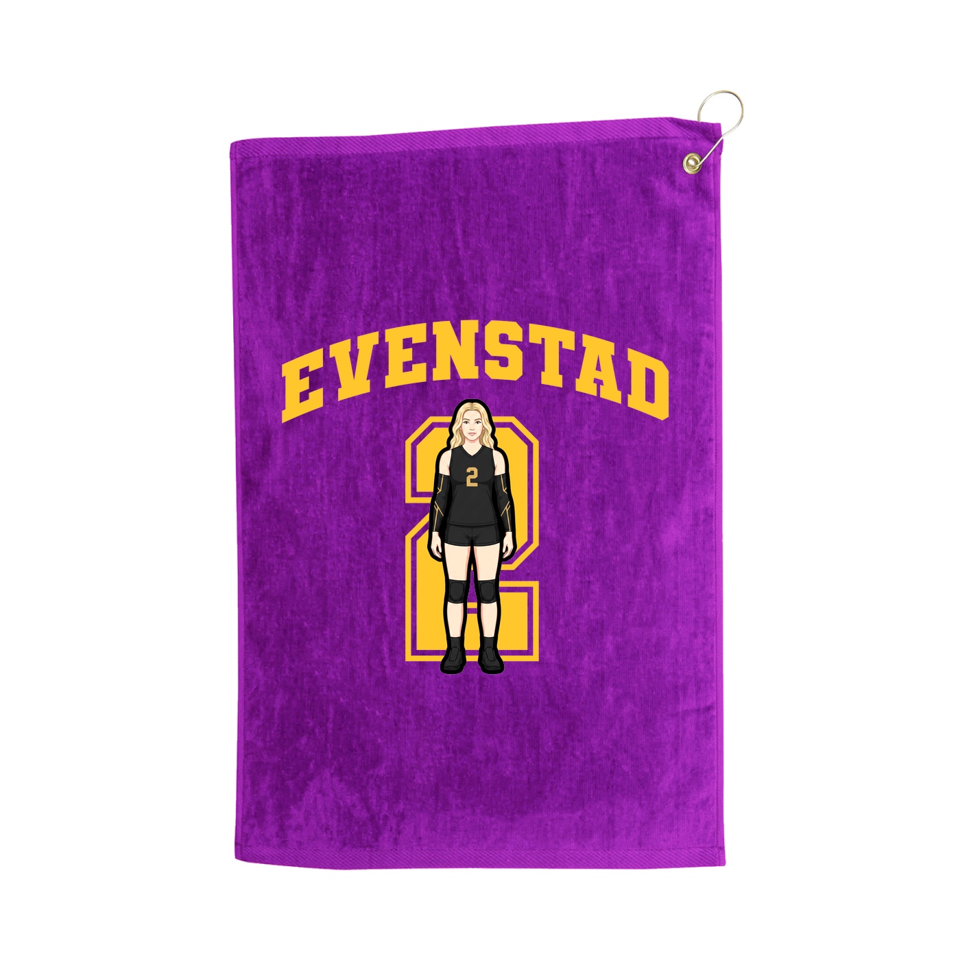 Golf Towel — Number in Purple