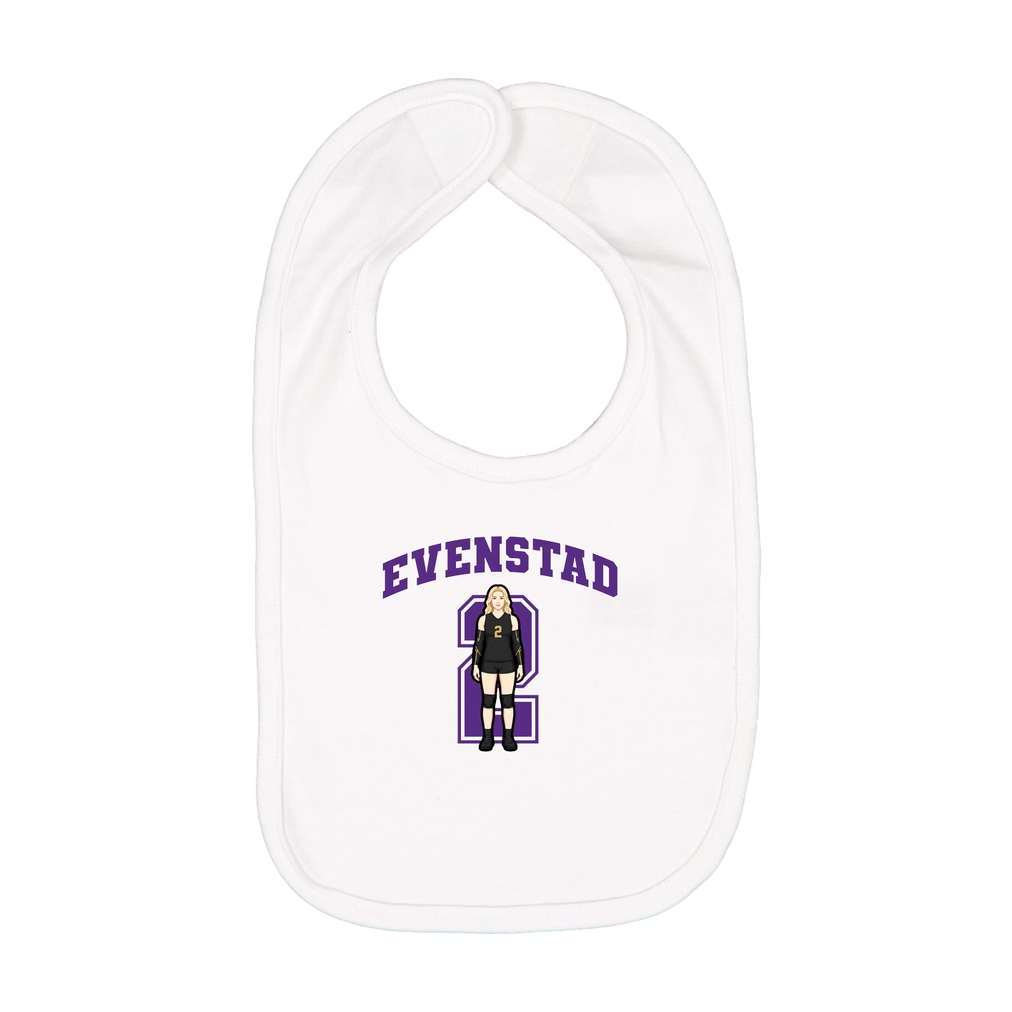 Infant Bib — Number in White