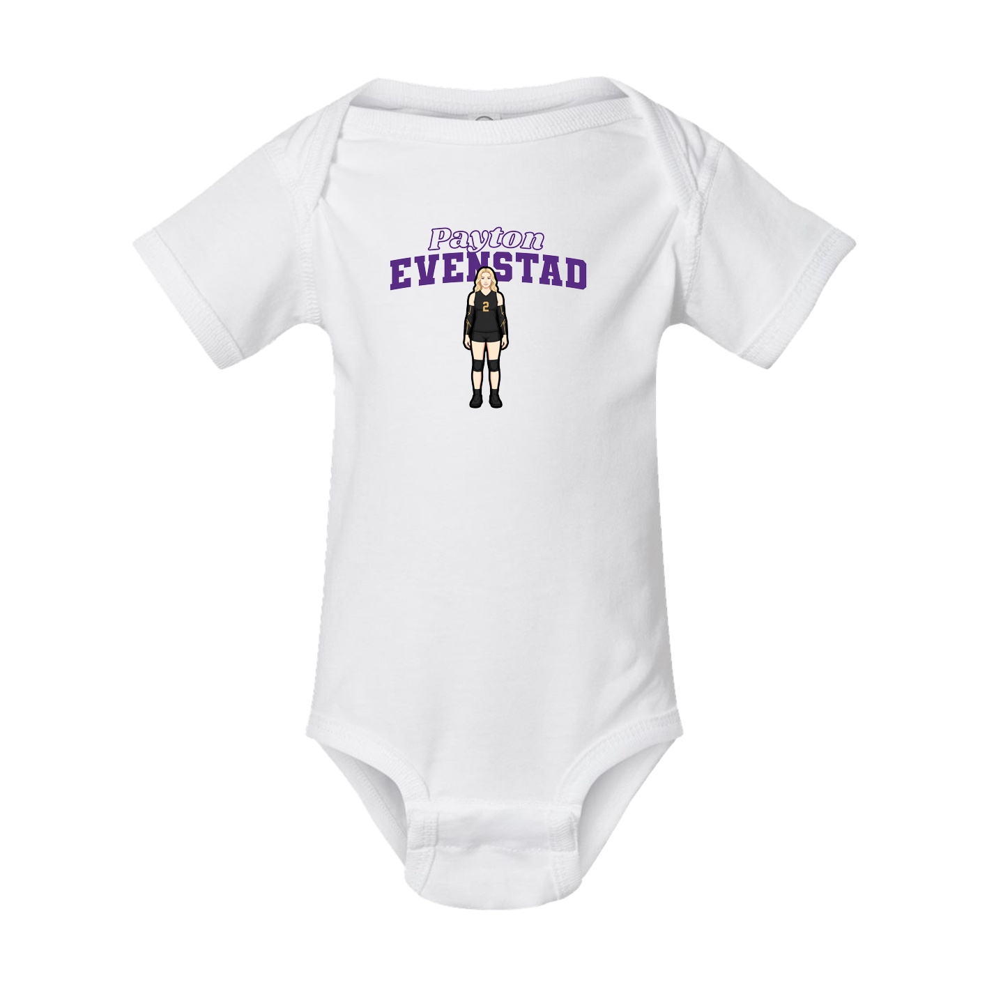 Baby Onesie — Name Arch in White
