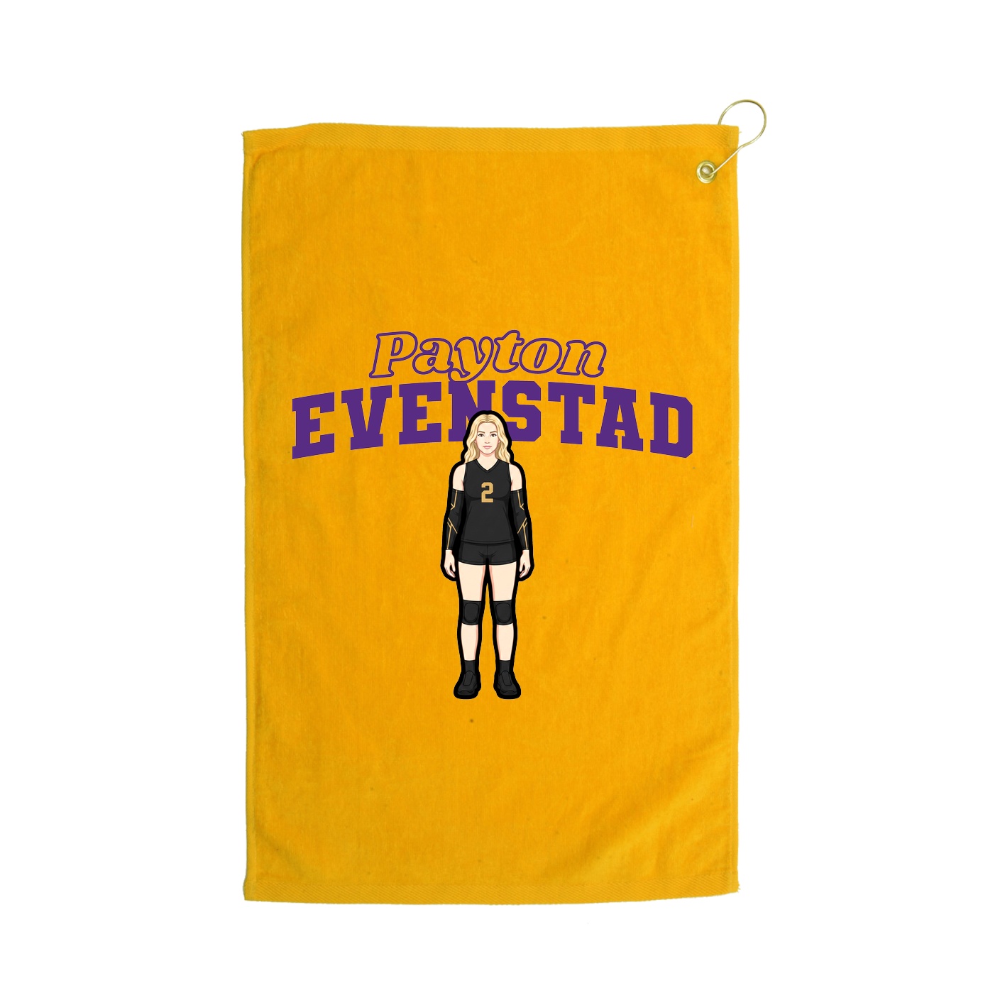 Golf Towel — Name Arch in Gold
