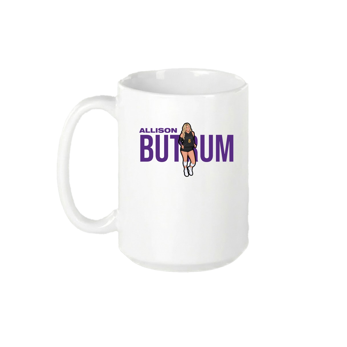 15oz Coffee Mug — Player Name in White