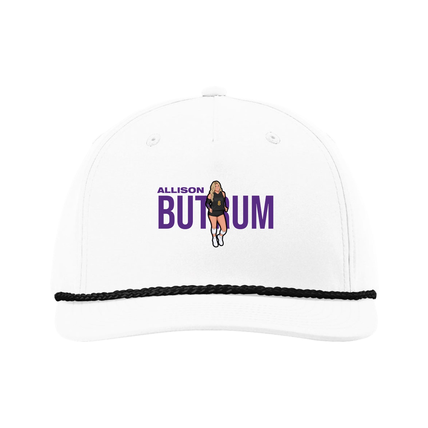 Five-Panel Classic Rope Cap — Player Name in White