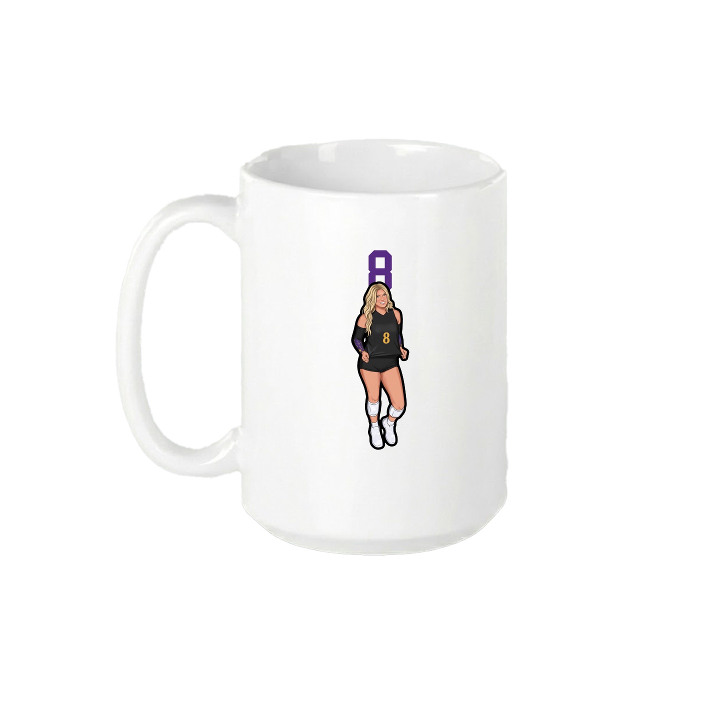 15oz Coffee Mug — Number Top in White