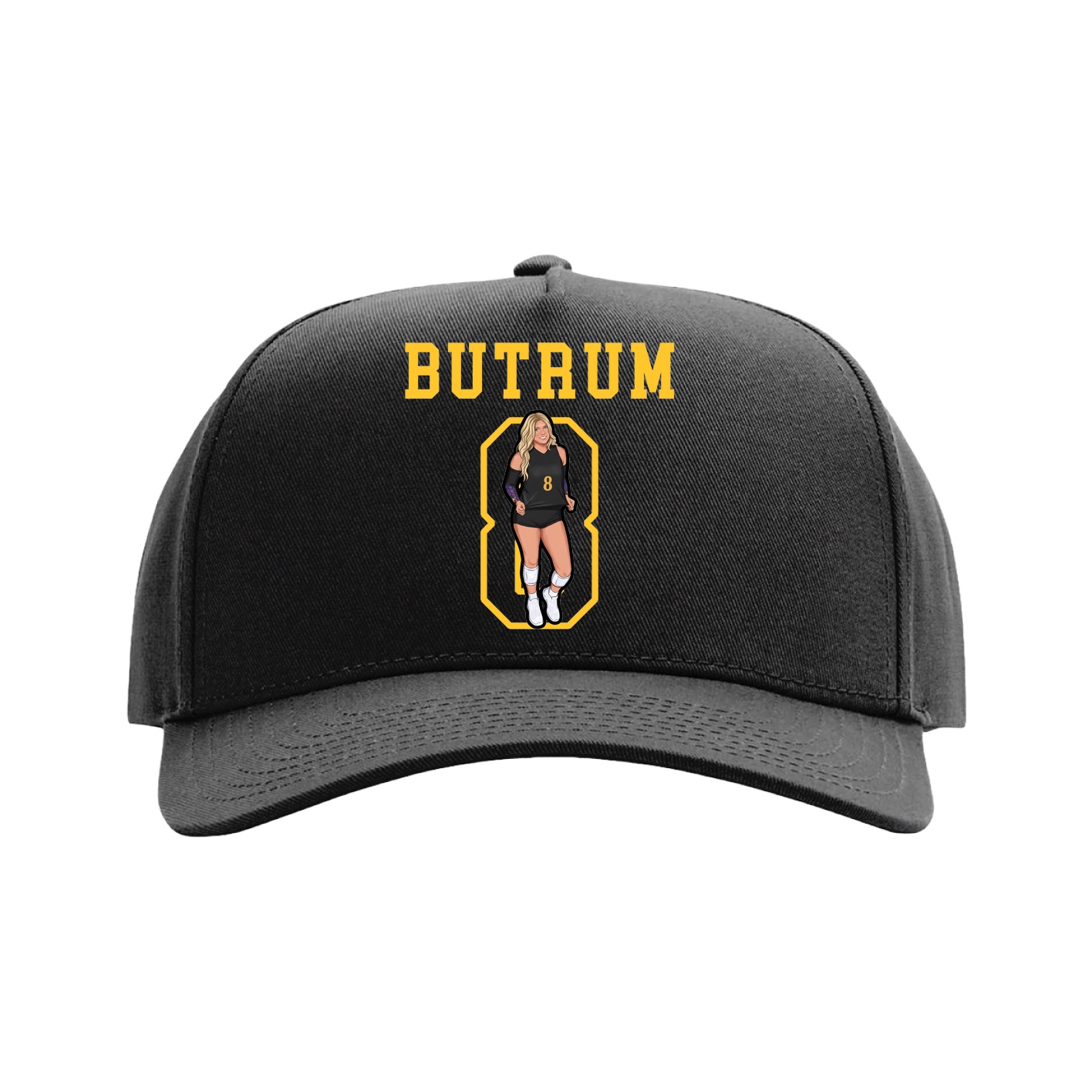 Full Fabric Five-Panel Champ Cap — Shirsey in Black