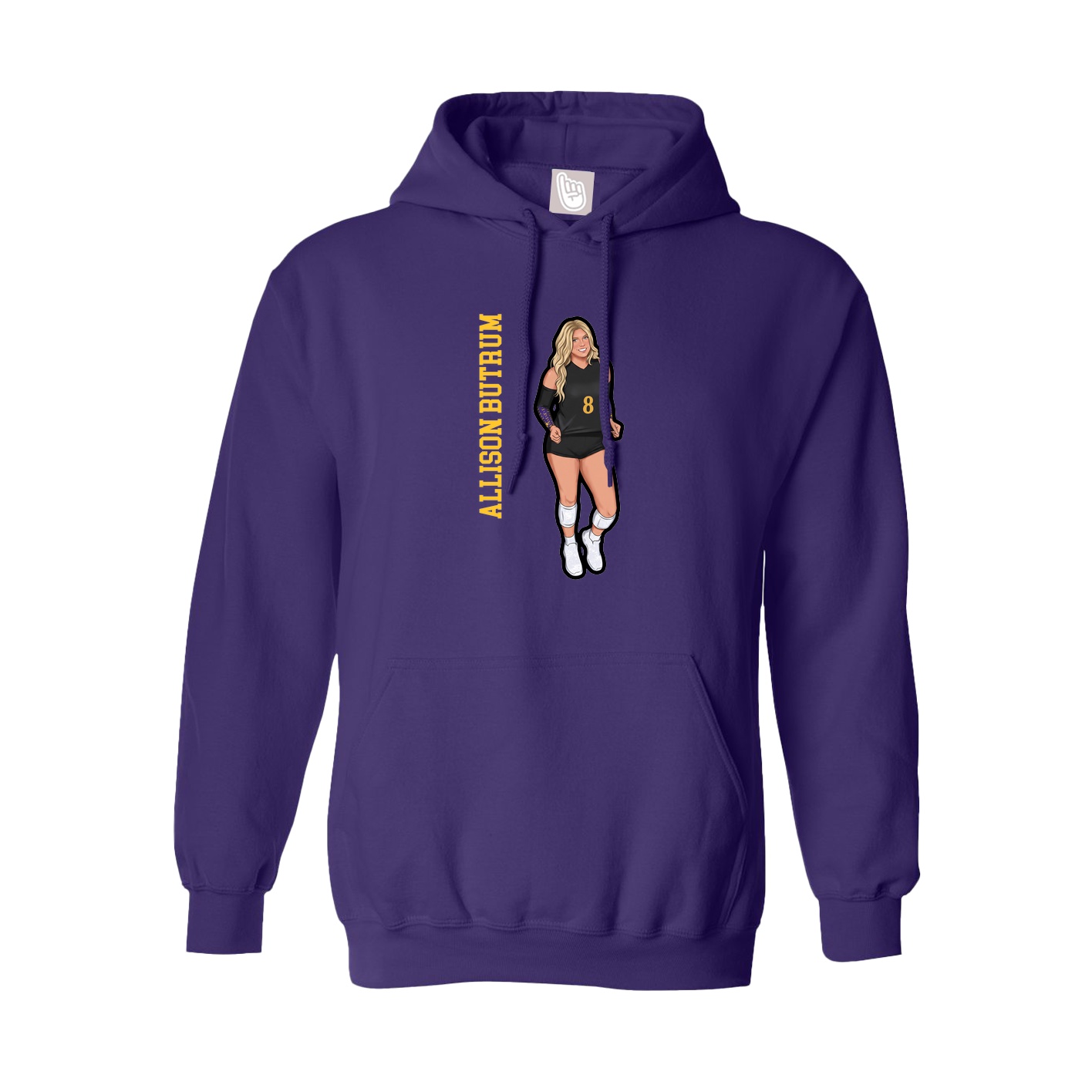 Hoodie — Name Vertical in Purple