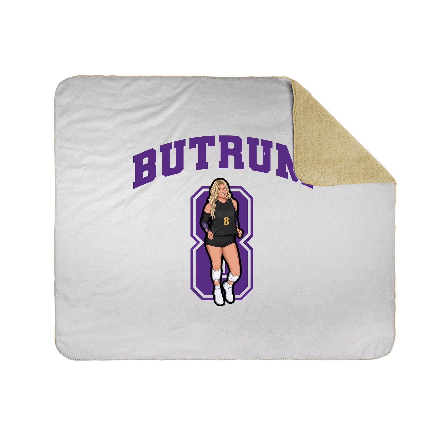 Throw Blanket — Number in White