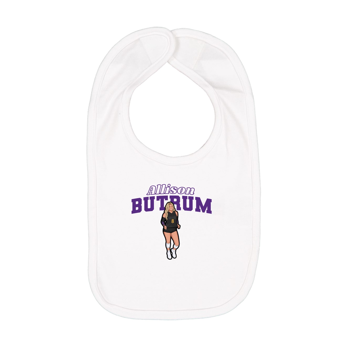 Infant Bib — Name Arch in White