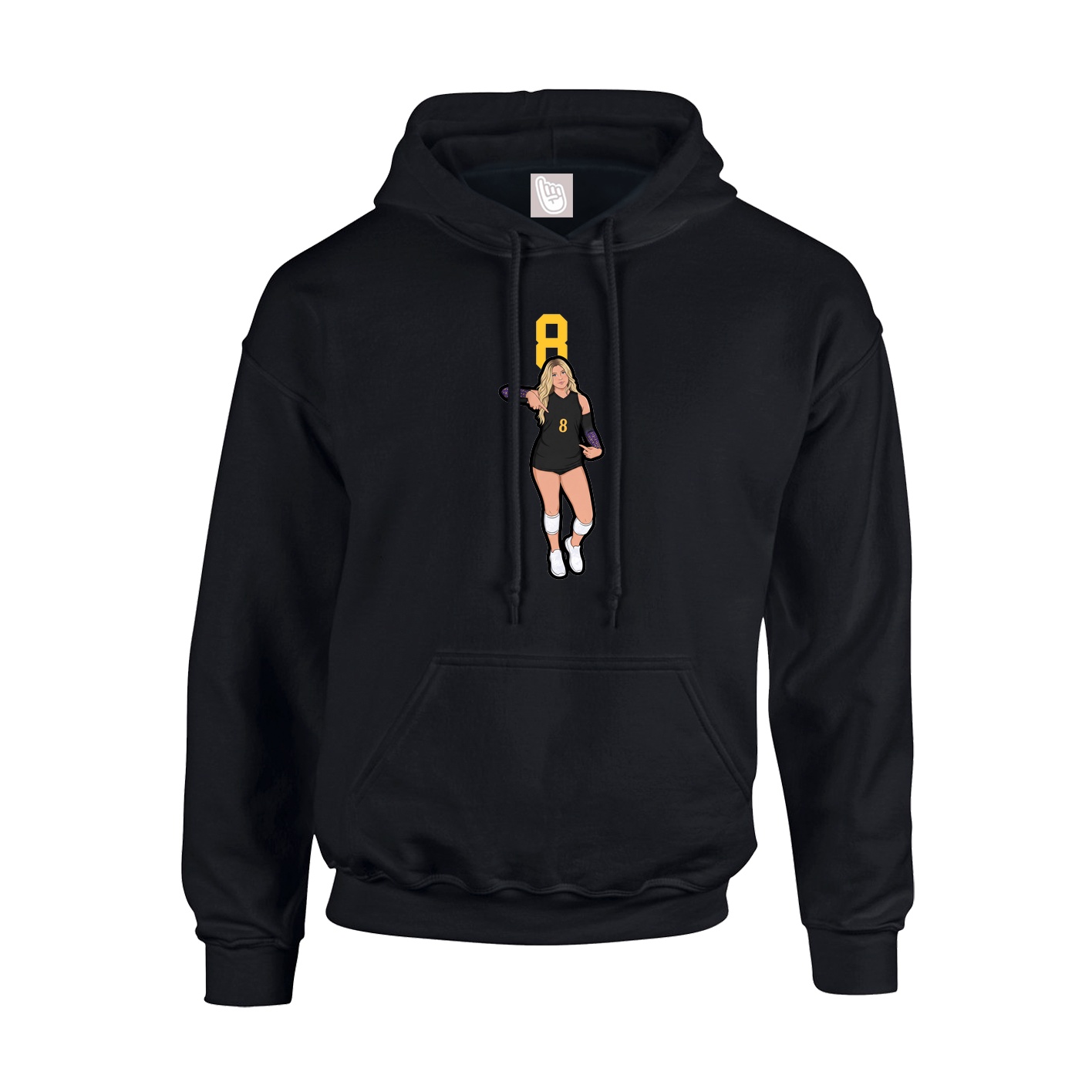 Hoodie — Number Top in Black