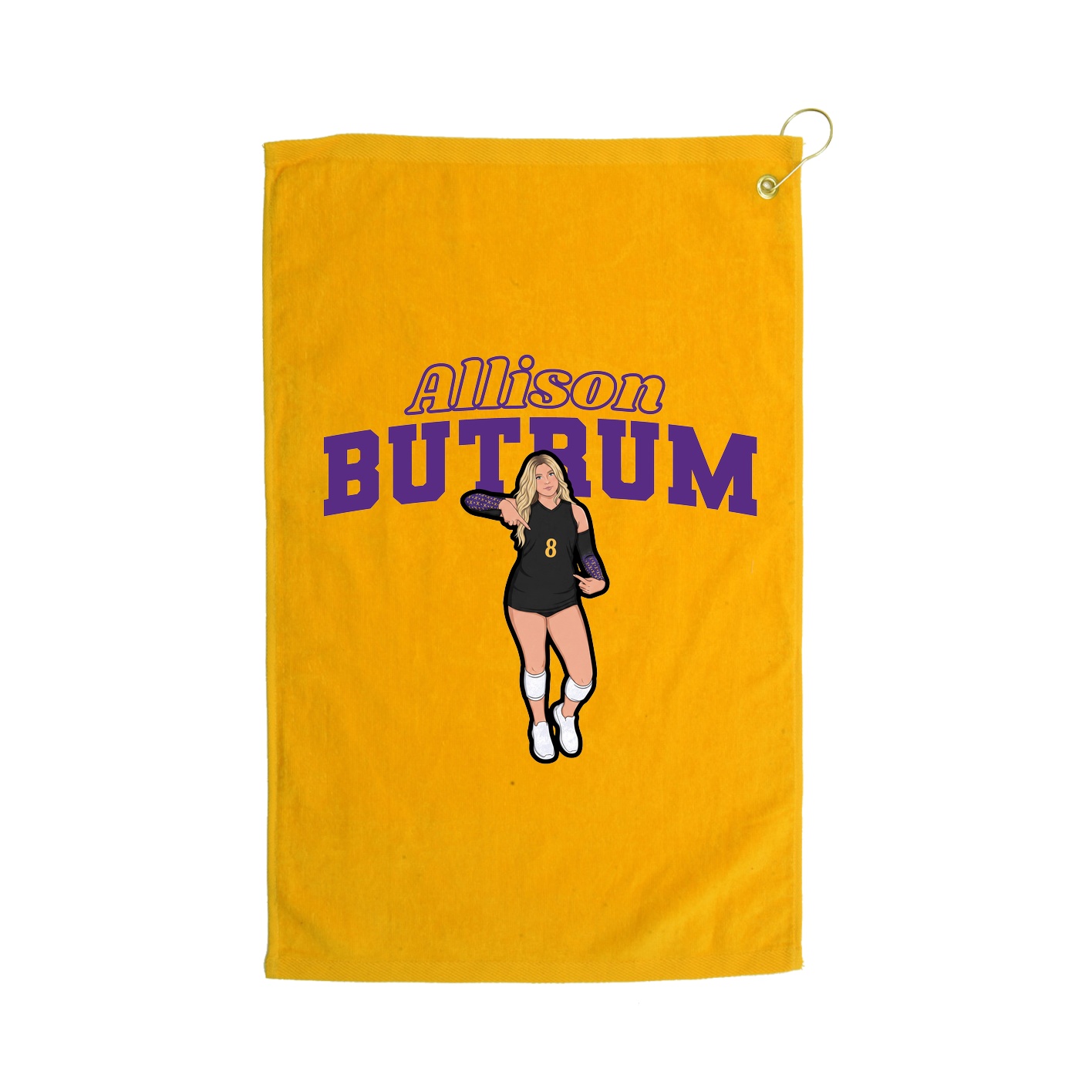 Golf Towel — Name Arch in Gold