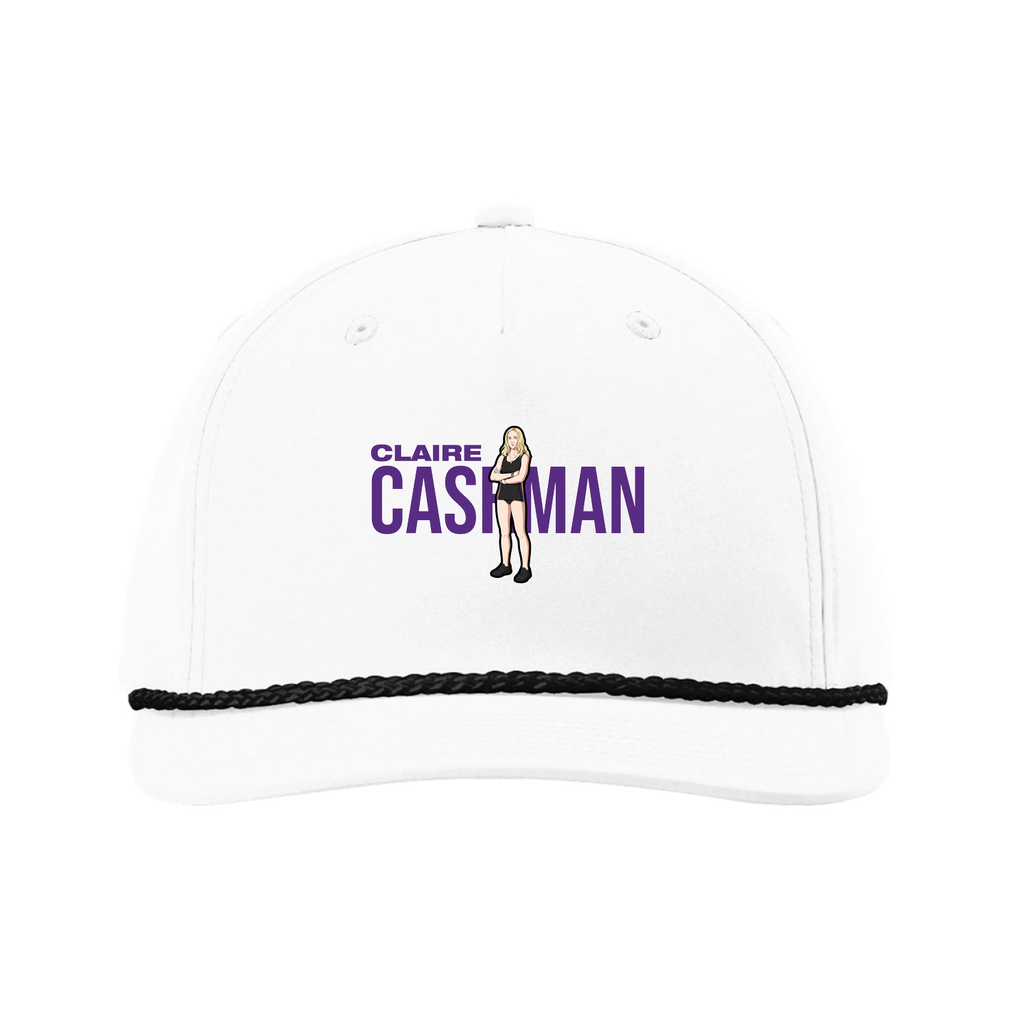 Five-Panel Classic Rope Cap — Player Name in White