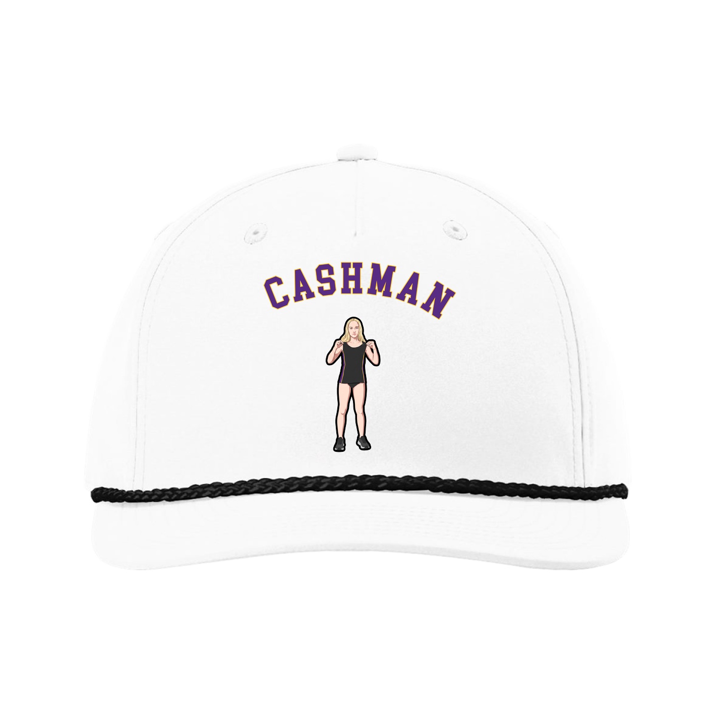Five-Panel Classic Rope Cap — Shirsey Arch in White