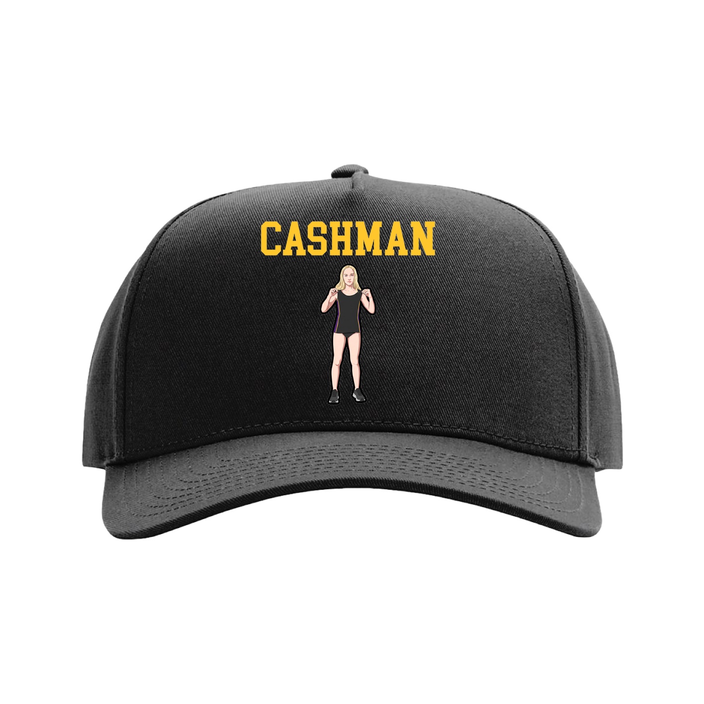 Full Fabric Five-Panel Champ Cap — Shirsey in Black