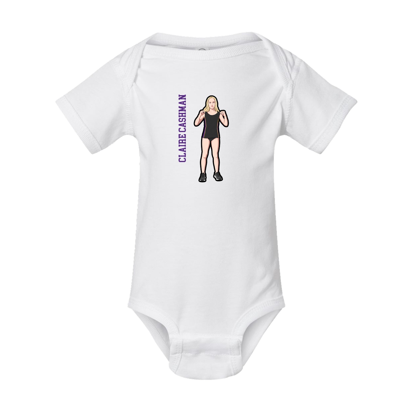 Baby Onesie — Name Vertical in White