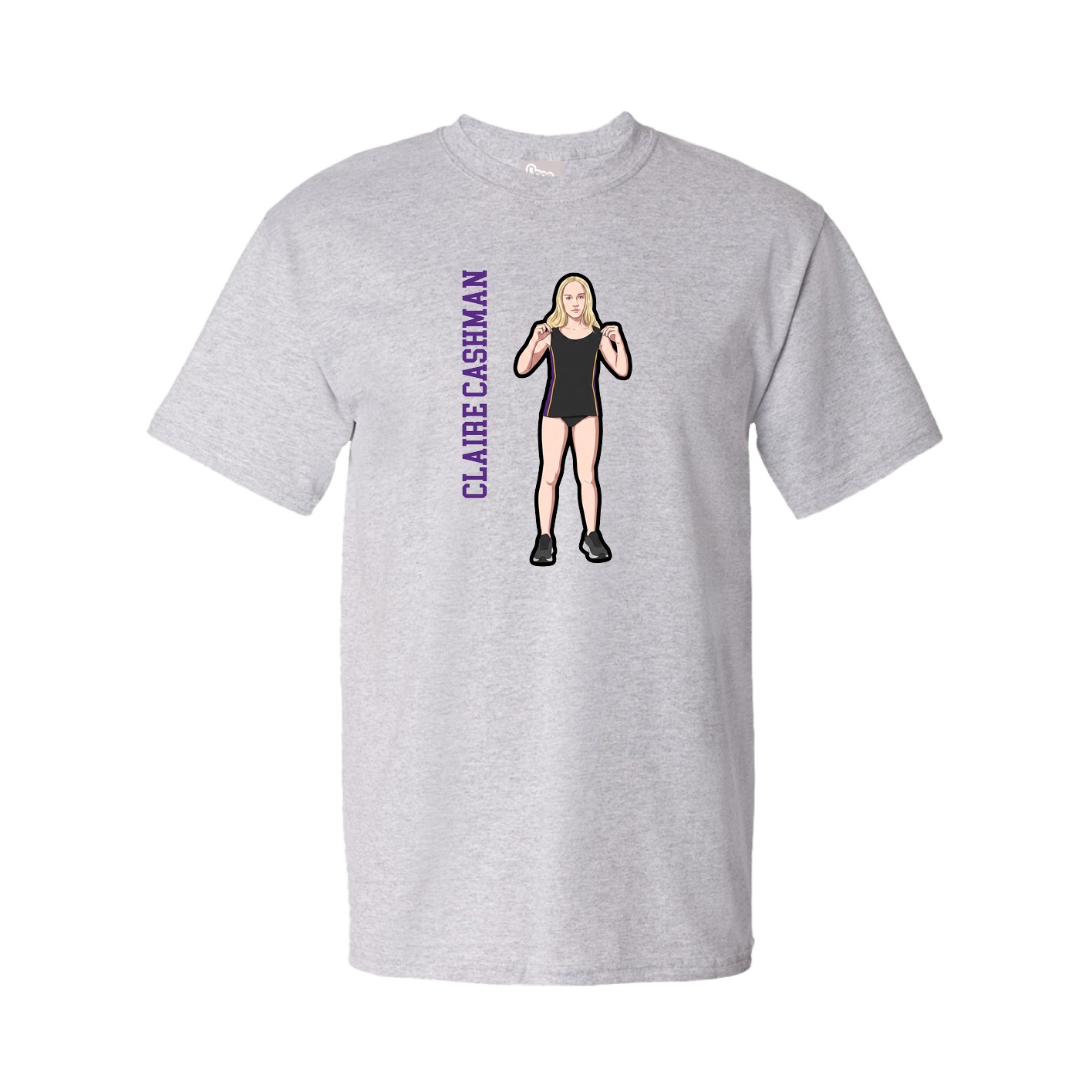 Tee — Name Vertical in Grey