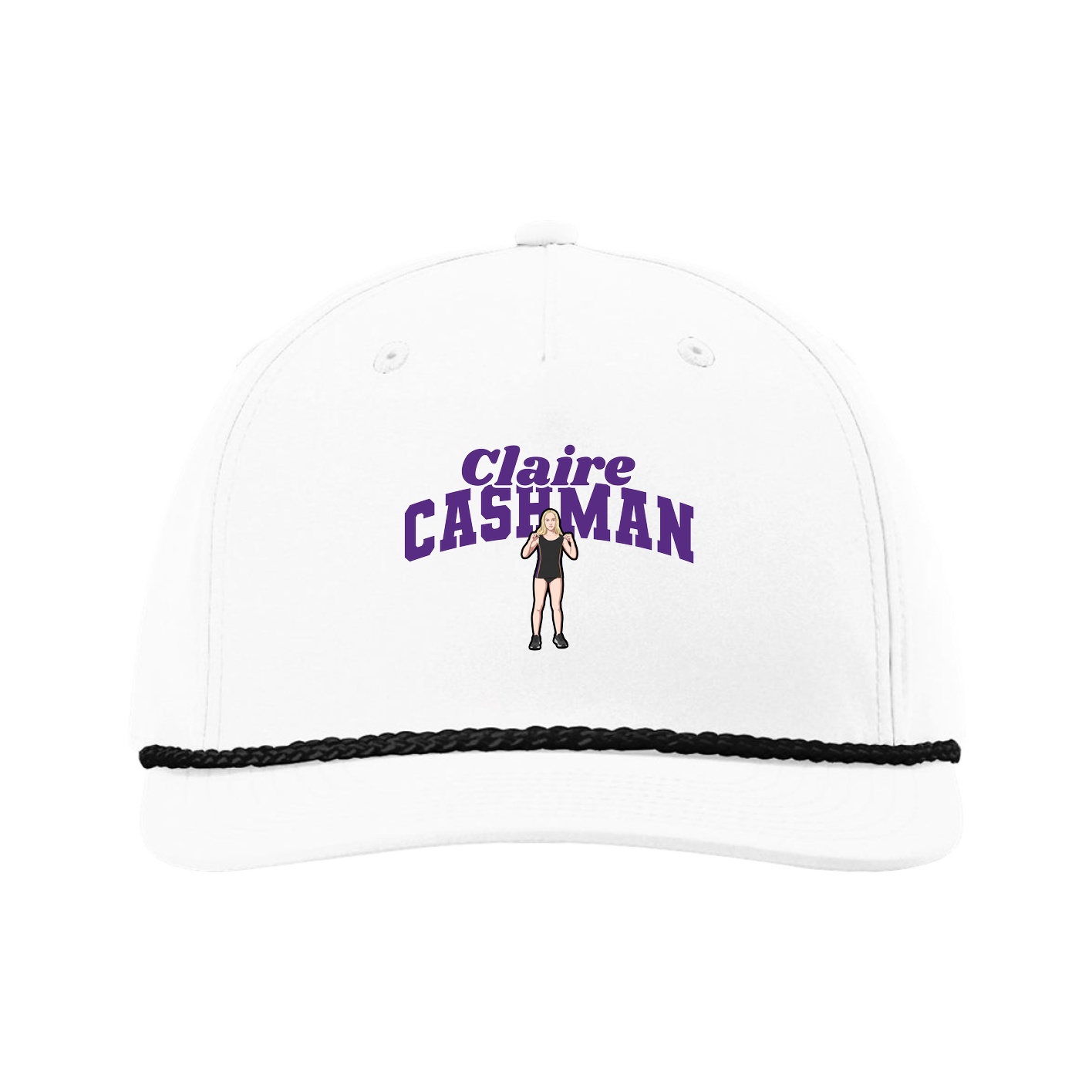 Five-Panel Classic Rope Cap — Signature Arch in White