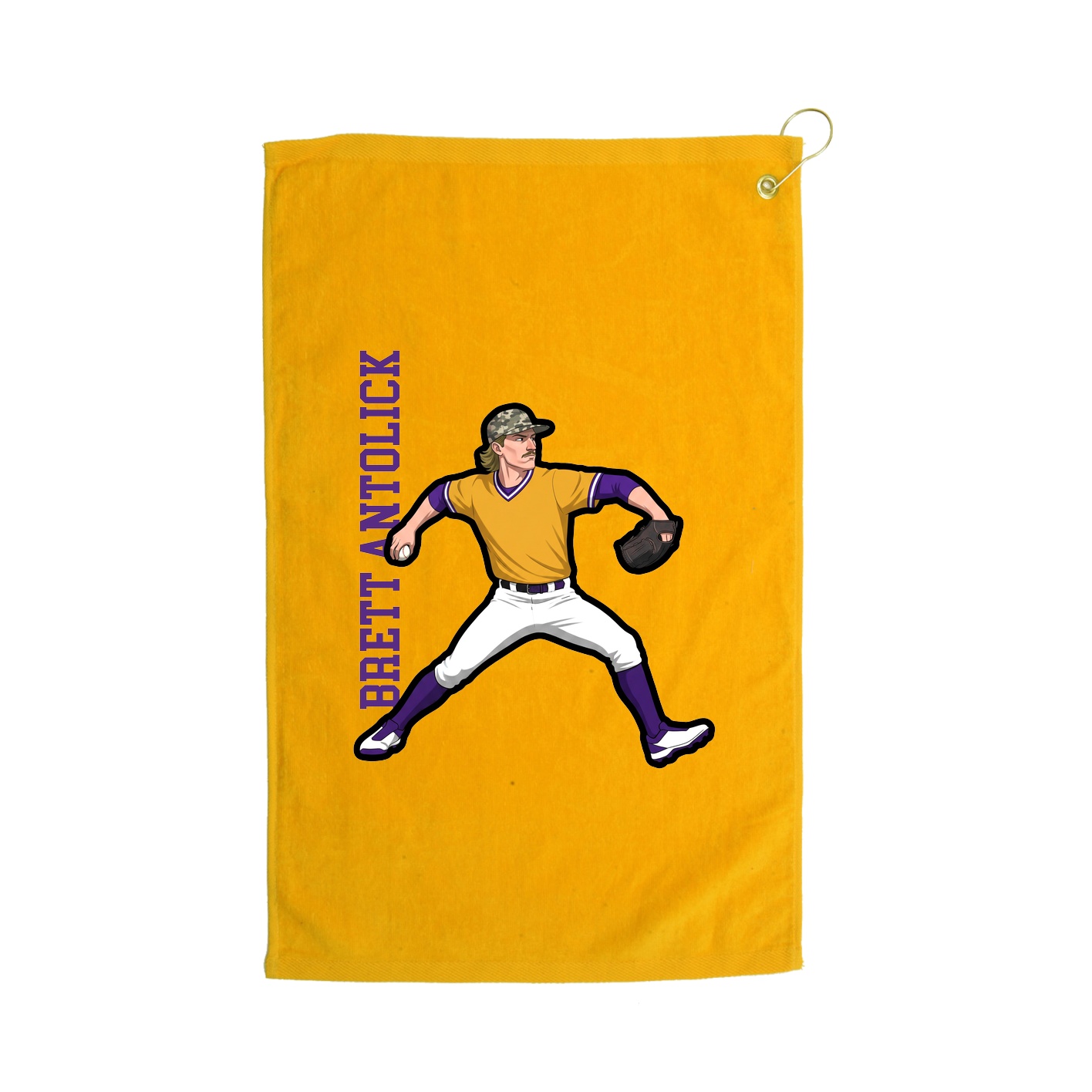 Golf Towel — Name Vertical in Gold