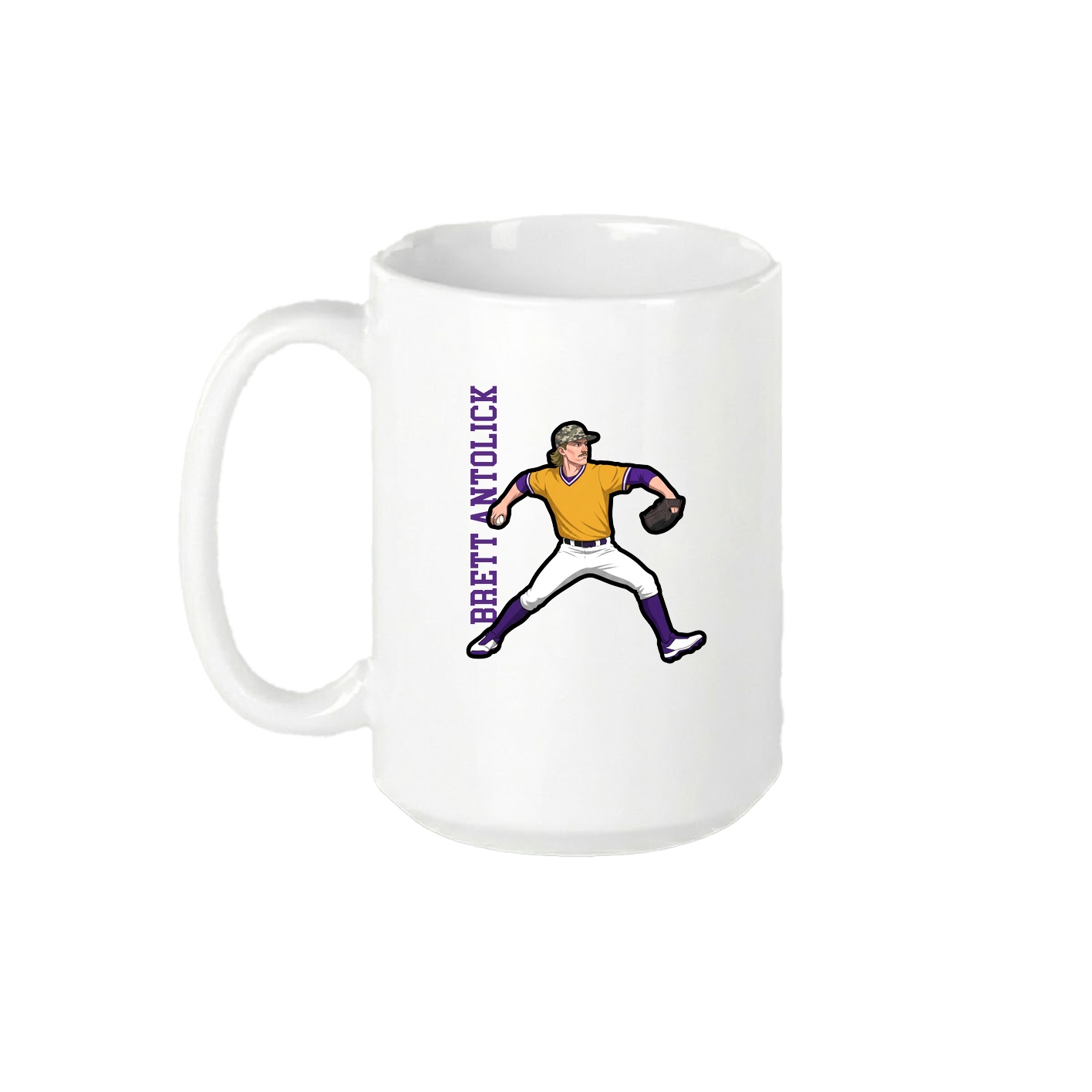 15oz Coffee Mug — Name Vertical in White